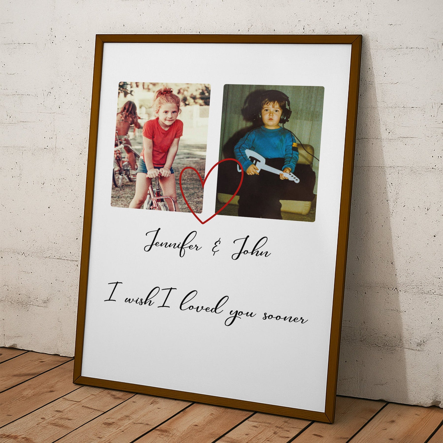 I Wish I Loved You Sooner - Custom Childhood Couples Photo - For Him, Her - Personalized Photo Poster