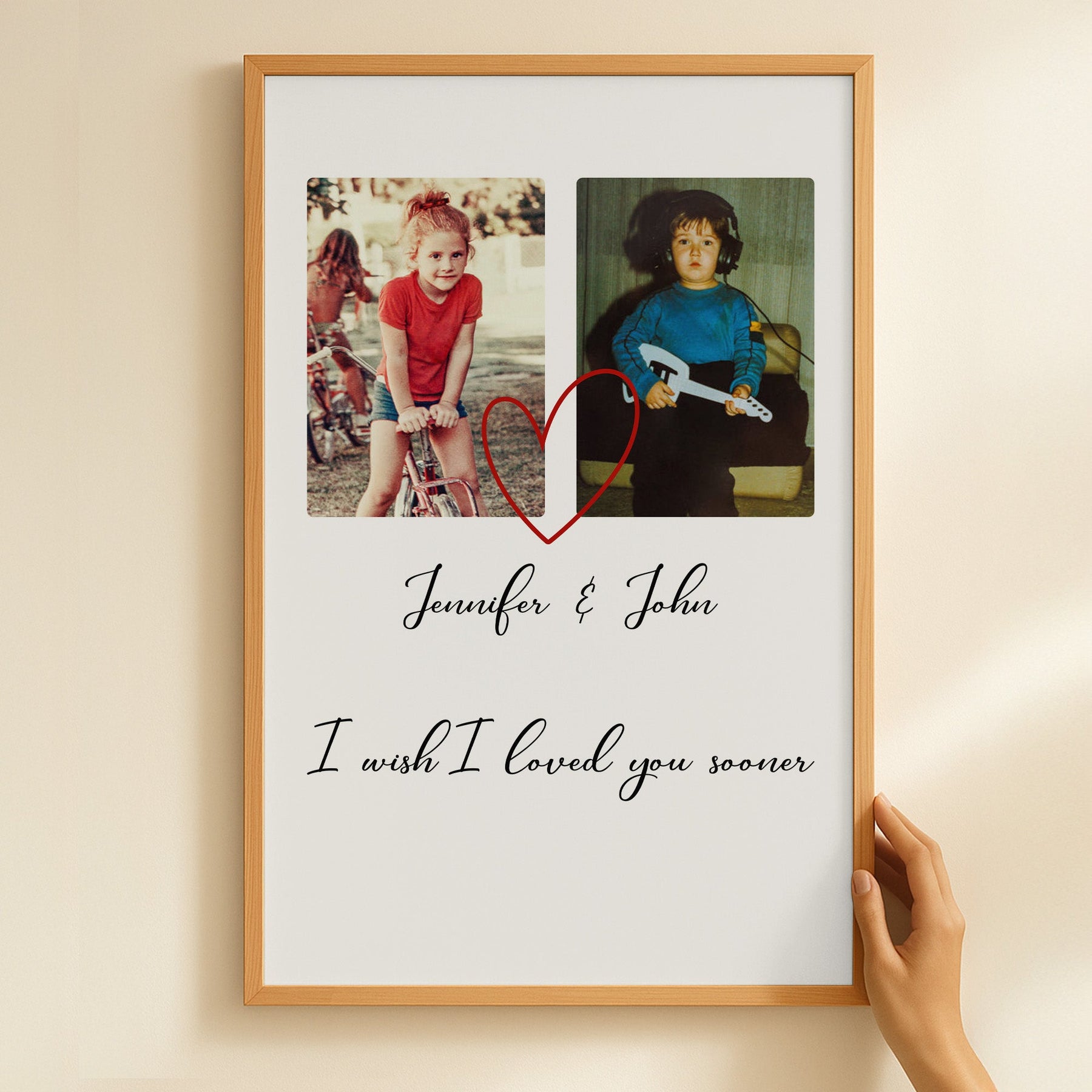 I Wish I Loved You Sooner - Custom Childhood Couples Photo - For Him, Her - Personalized Photo Poster