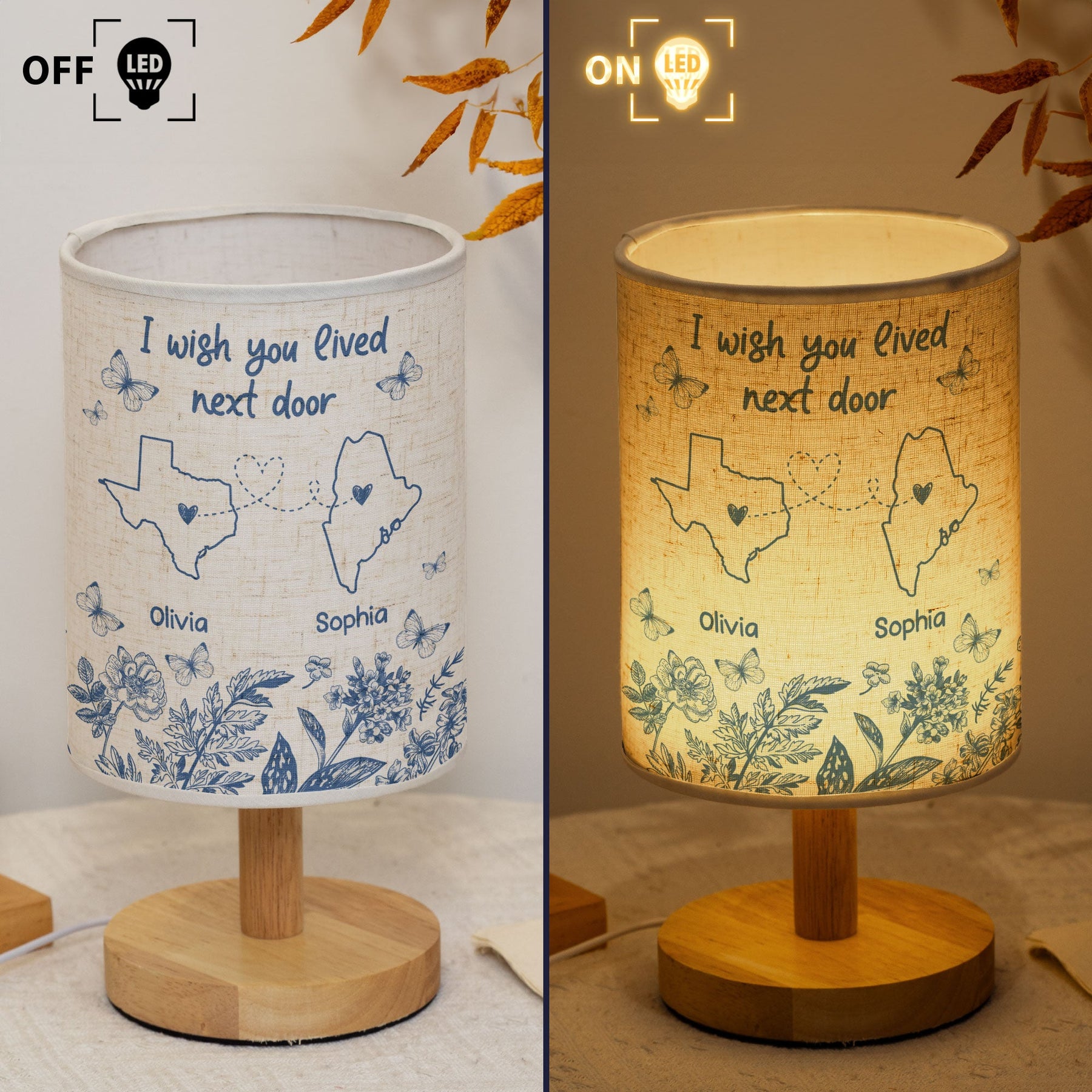 I Wish You Lived Next Door - Personalized Fabric Lamp