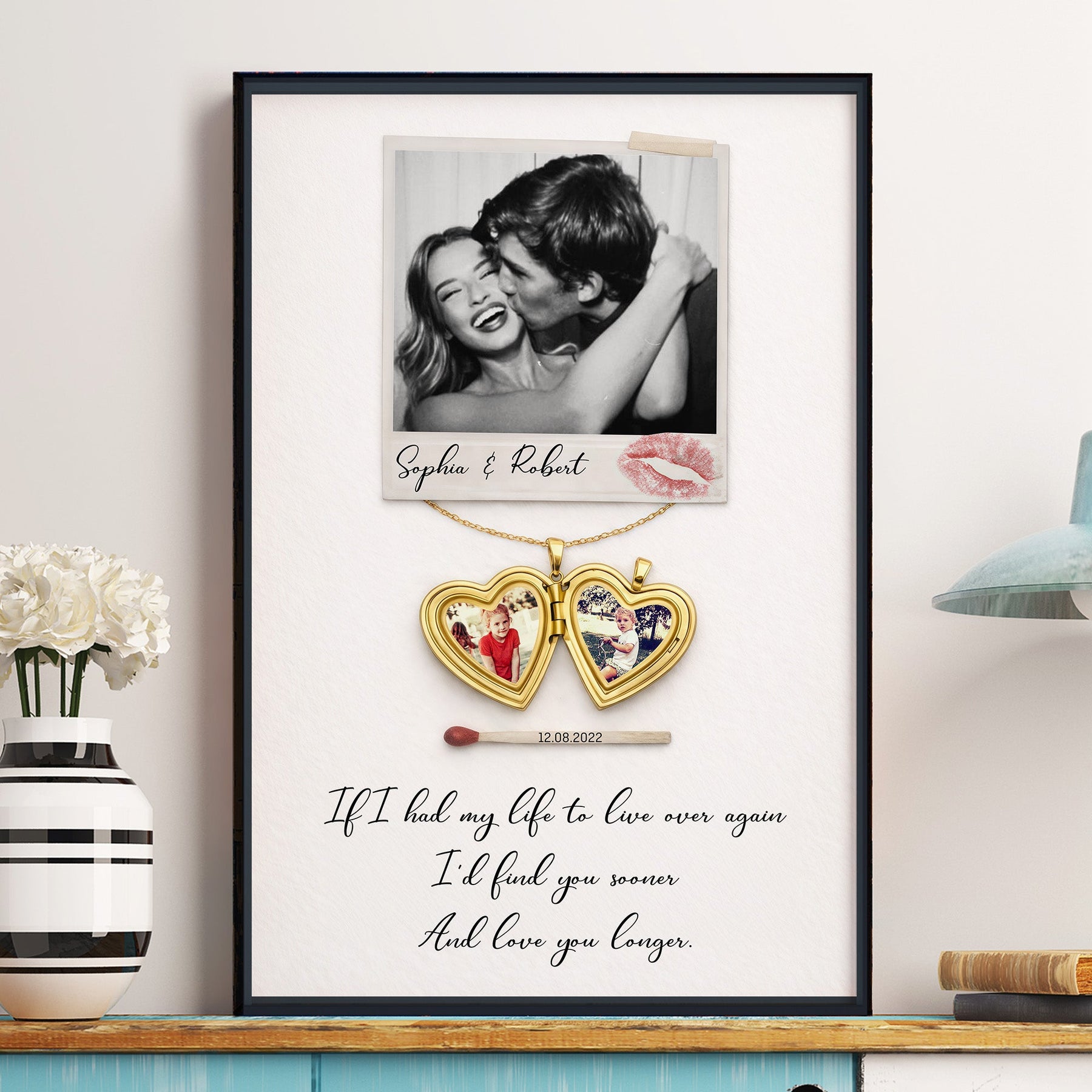 I’d Find You Sooner And Love You Longer - Custom Couples Photo & Childhood Photos - Personalized Photo Poster