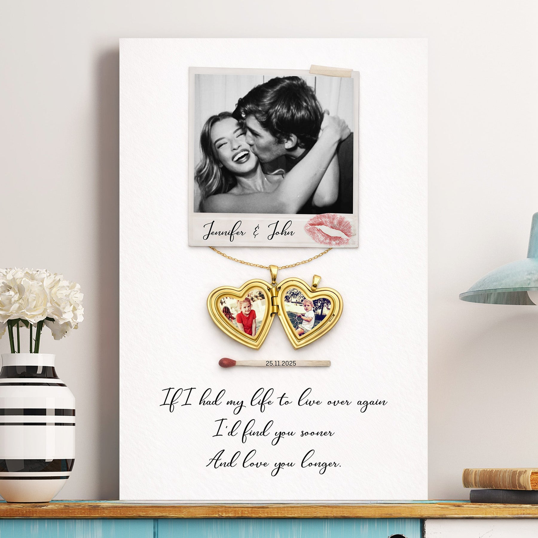 I’d Find You Sooner And Love You Longer - Custom Couples Photo & Childhood Photos - Personalized Photo Poster