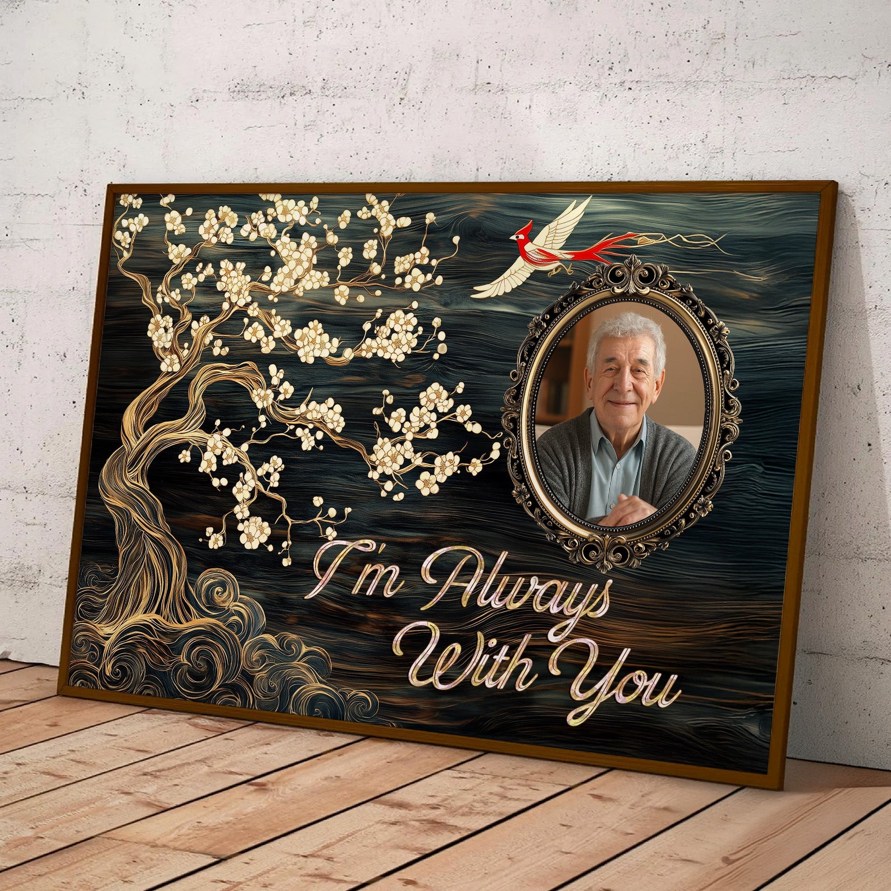 I'm Always With You Cardinal Family Tree Memorial - Personalized Photo Poster