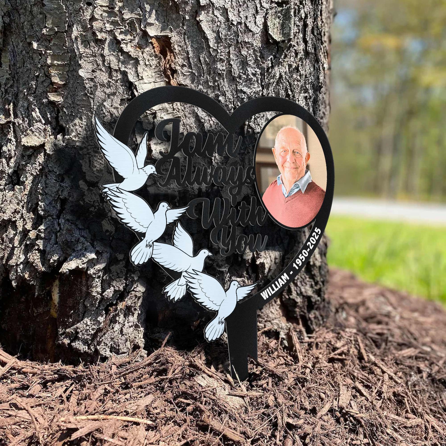 I'm Always With You Cemetery Decoration - Personalized Photo Metal Garden Stake