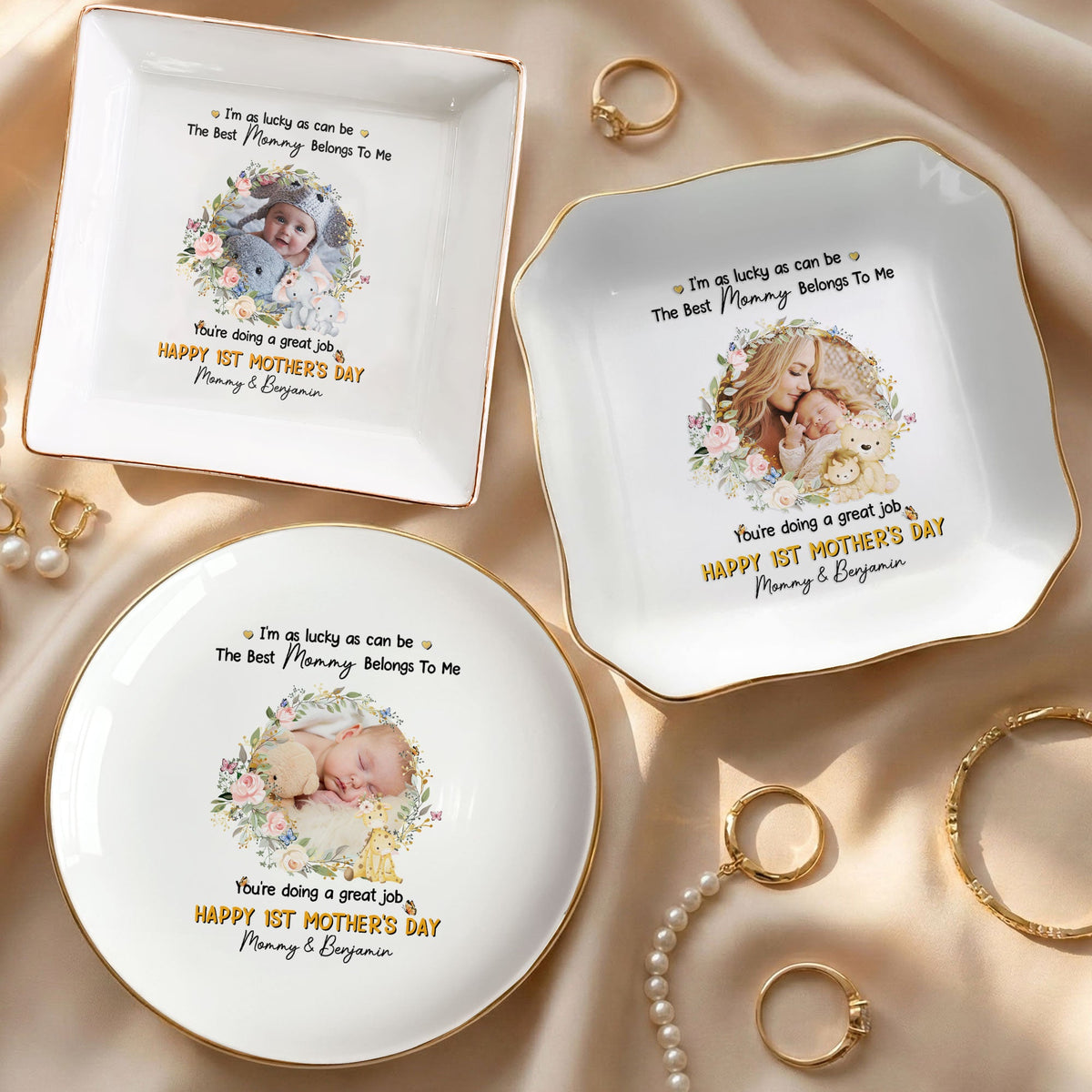 I'm As Lucky As Can Be The Best Mommy Belongs To Me - Personalized Jewelry Dish