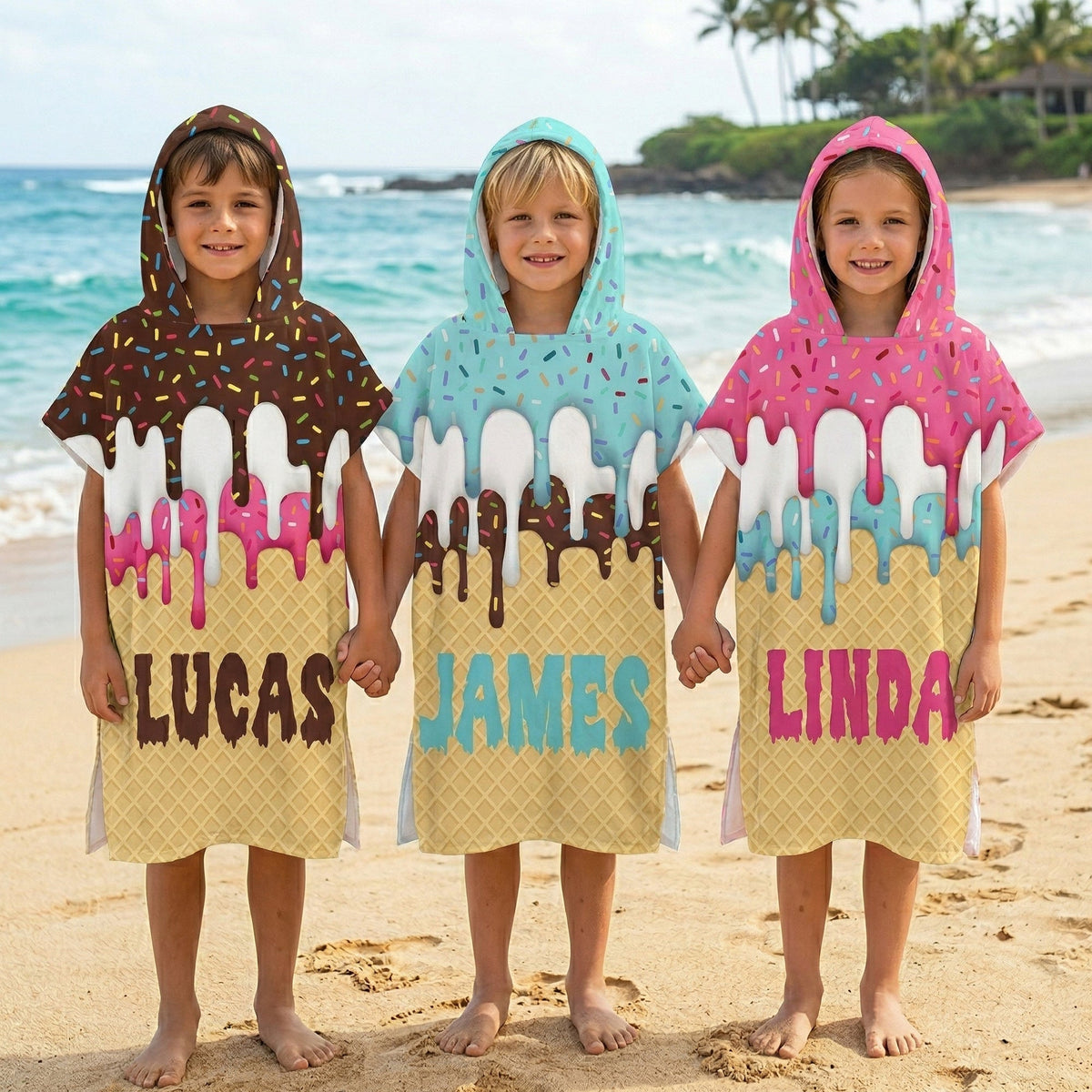 Ice Cream Drip Baseball Summer - Personalized Beach Towel