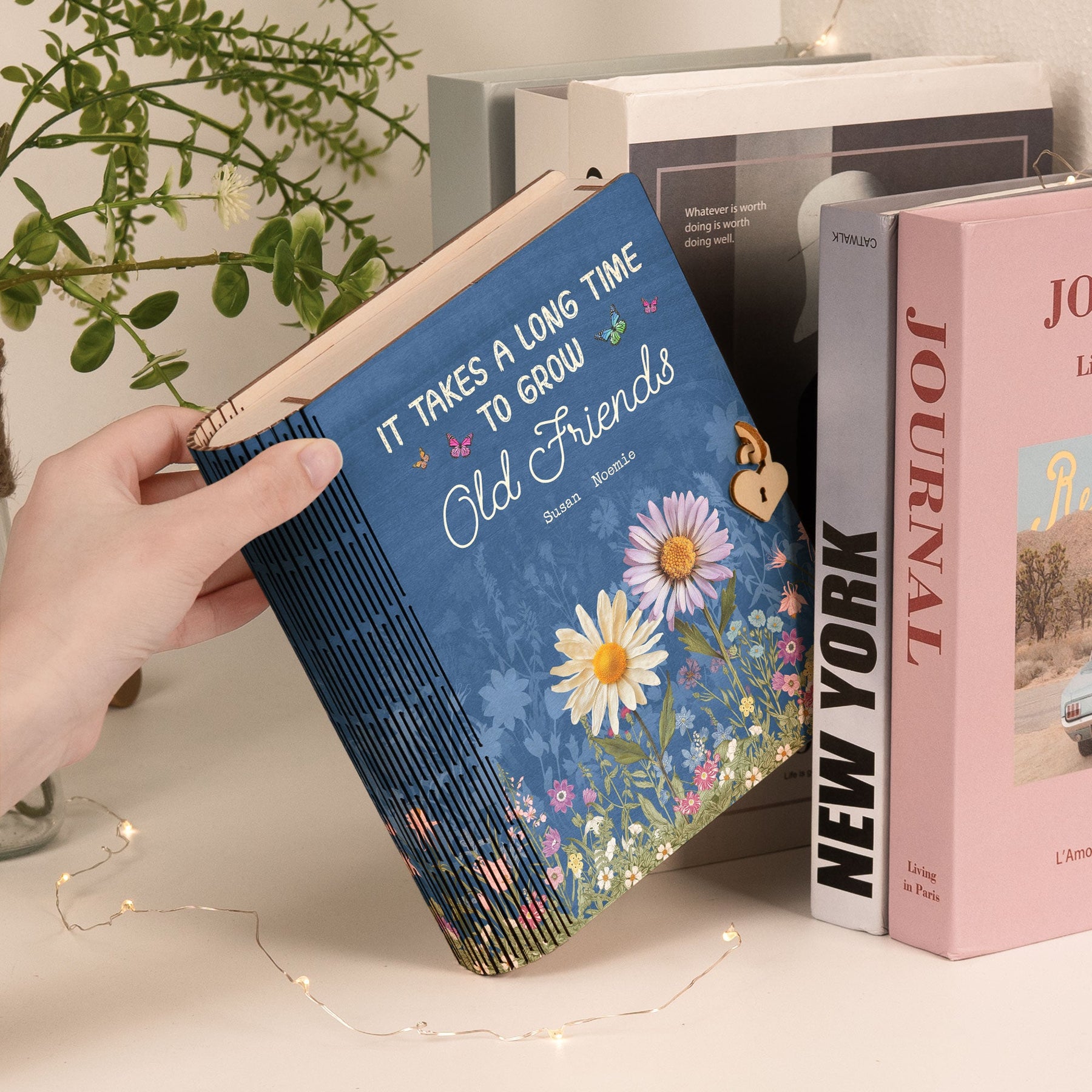If Friends Were Flowers I'd Pick You - Personalized Wooden Book Box