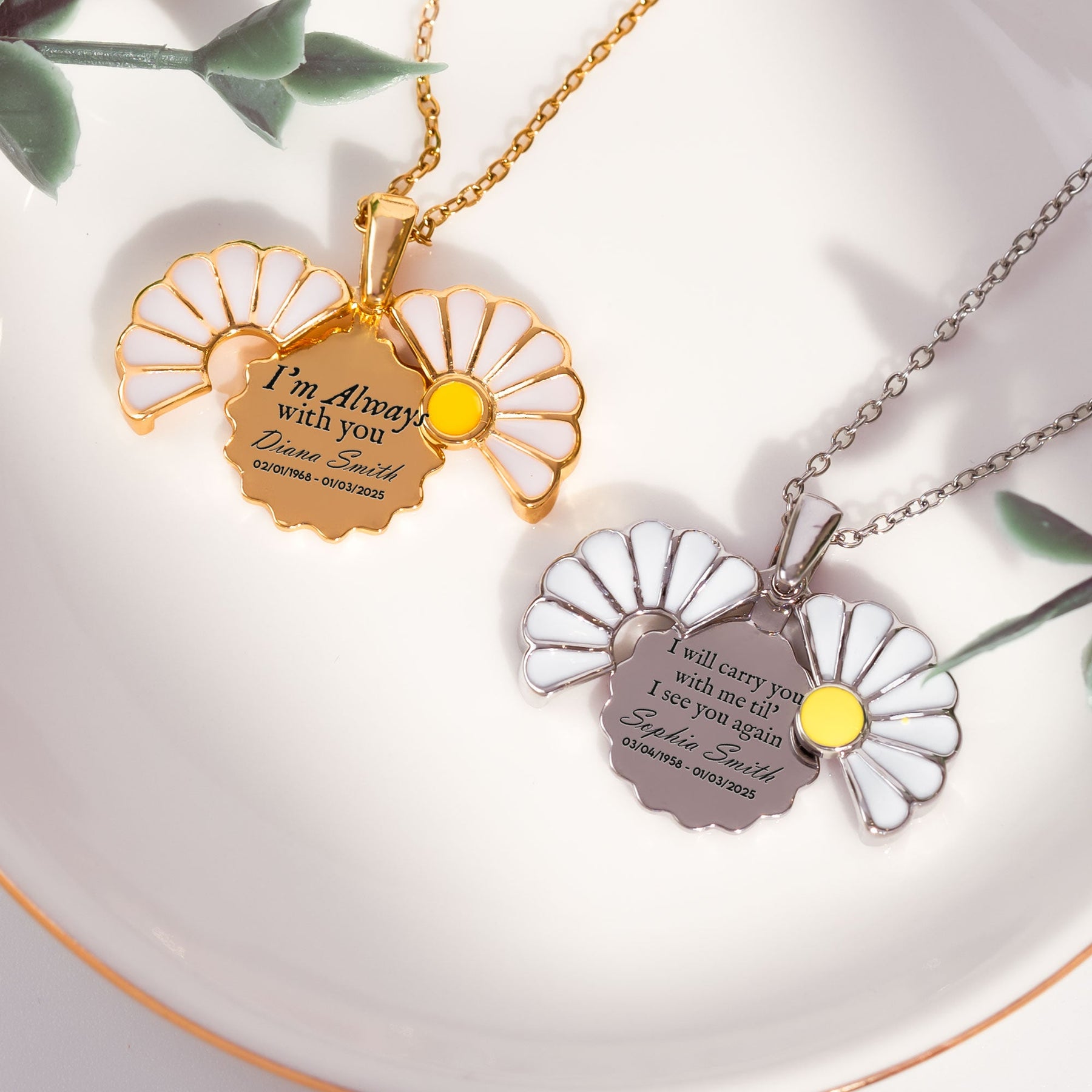 I'm Always With You - Personalized Daisy Necklace With Hidden Message