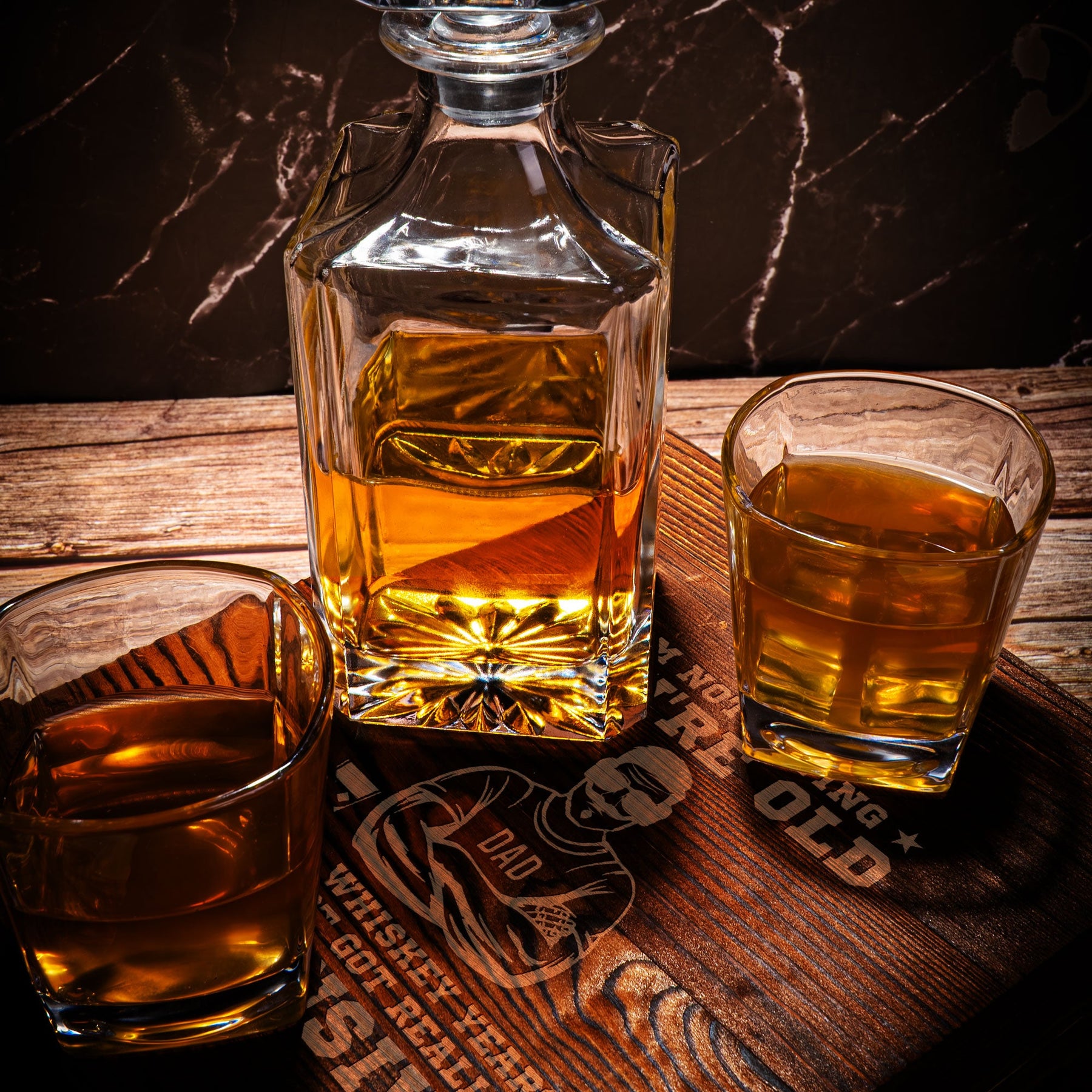 In Whiskey Years You Just Got Really Expensive - Personalized Whiskey Decanter Set