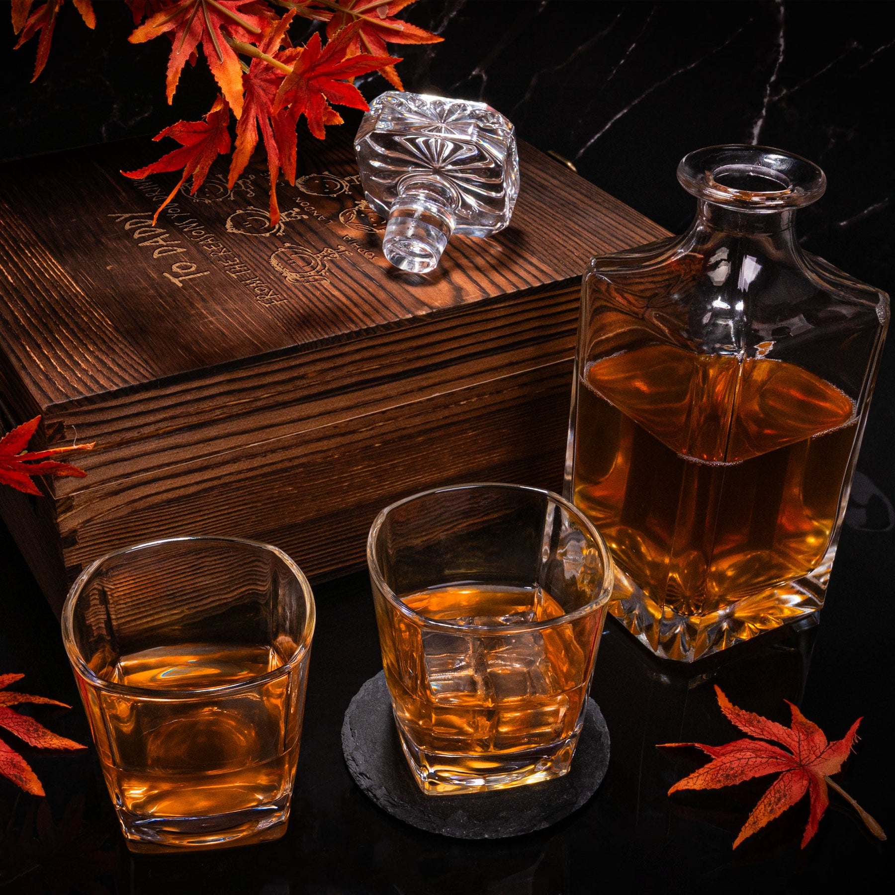 Whiskey Gift For Dad From The Reasons You Drink - Personalized Whiskey Decanter Set