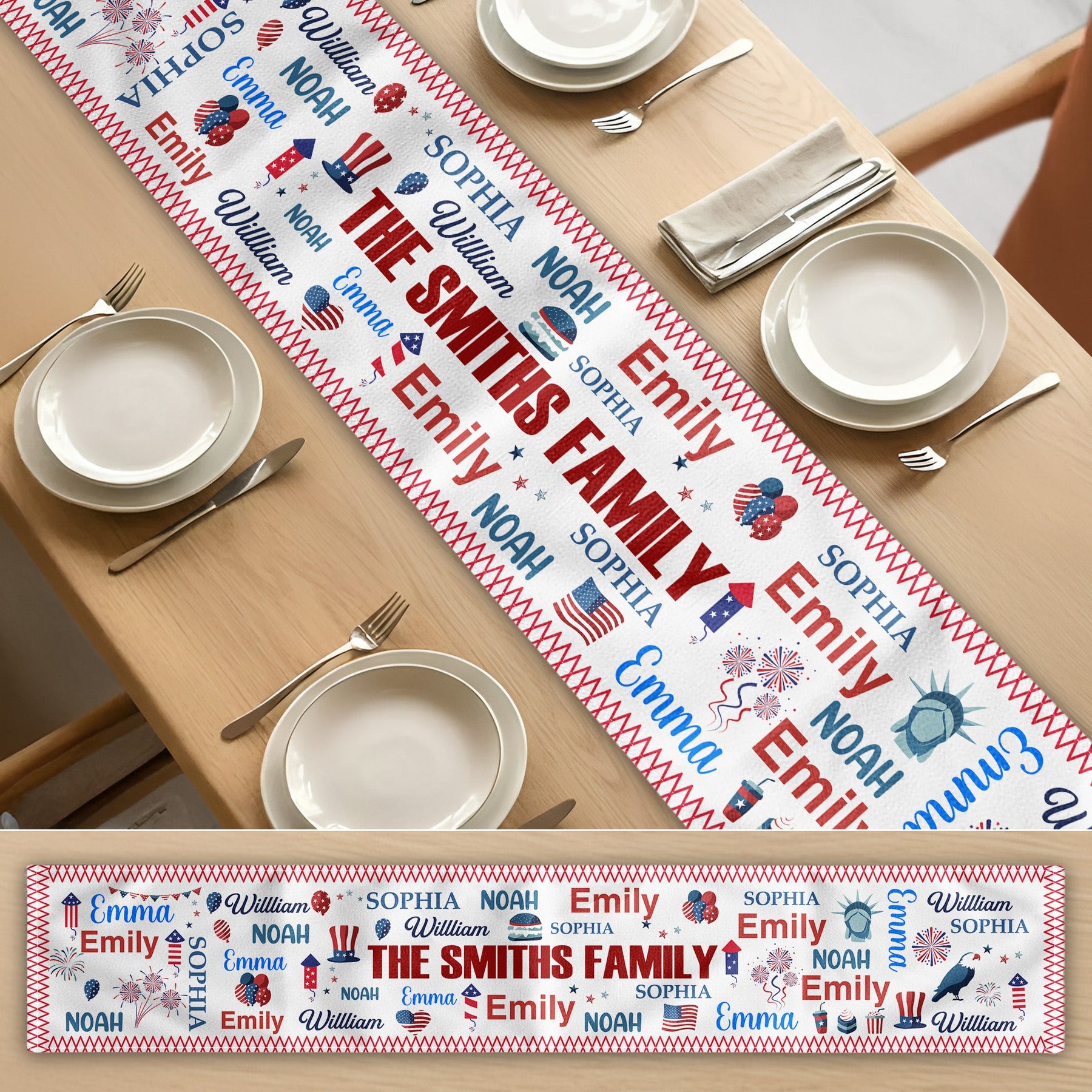 Independence Day - Personalized Table Runner