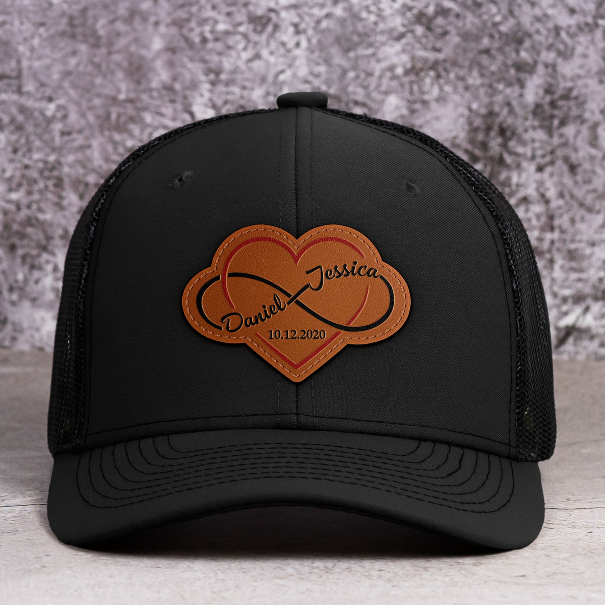 Infinity Love - Personalized Leather Patch Hat