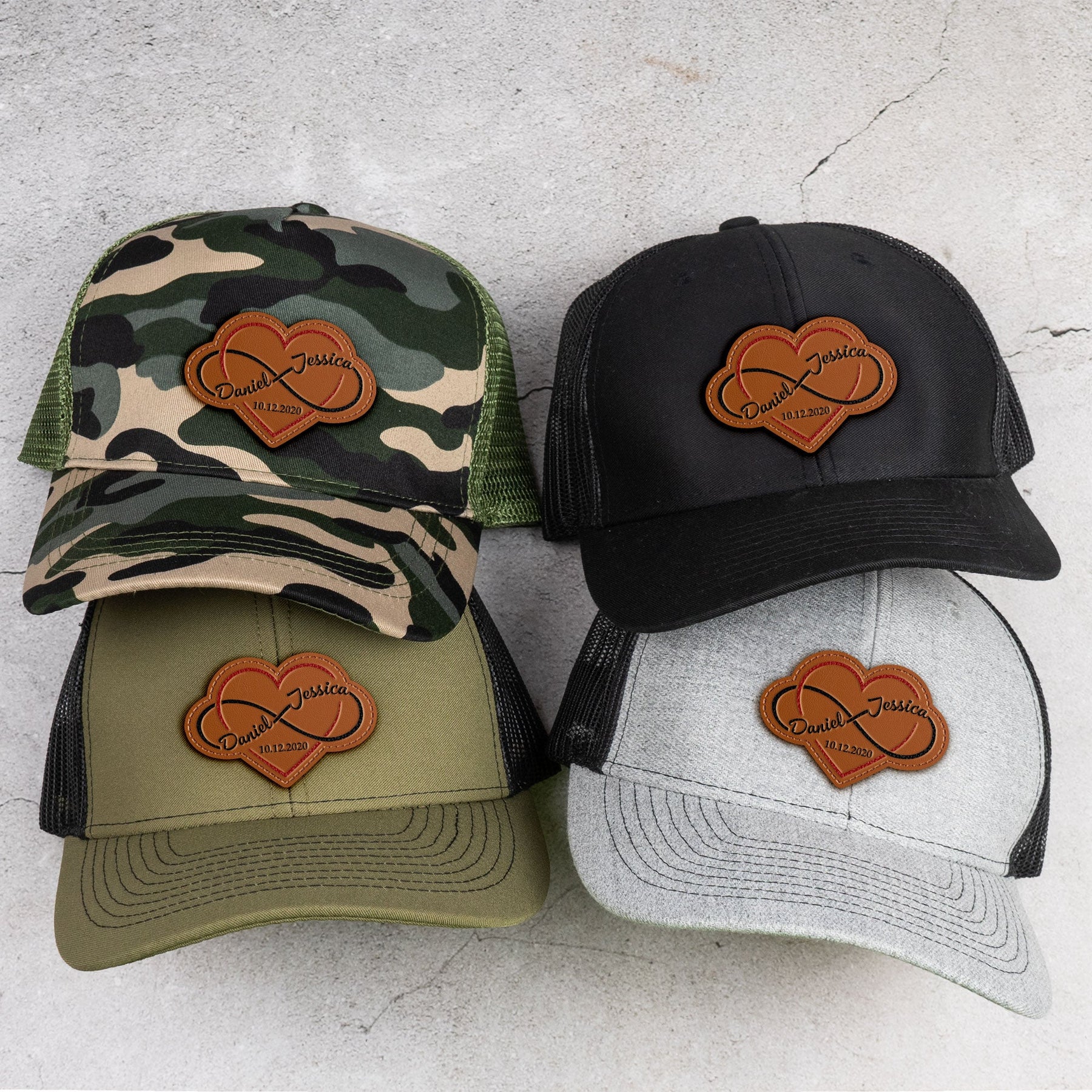 Infinity Love - Personalized Leather Patch Hat