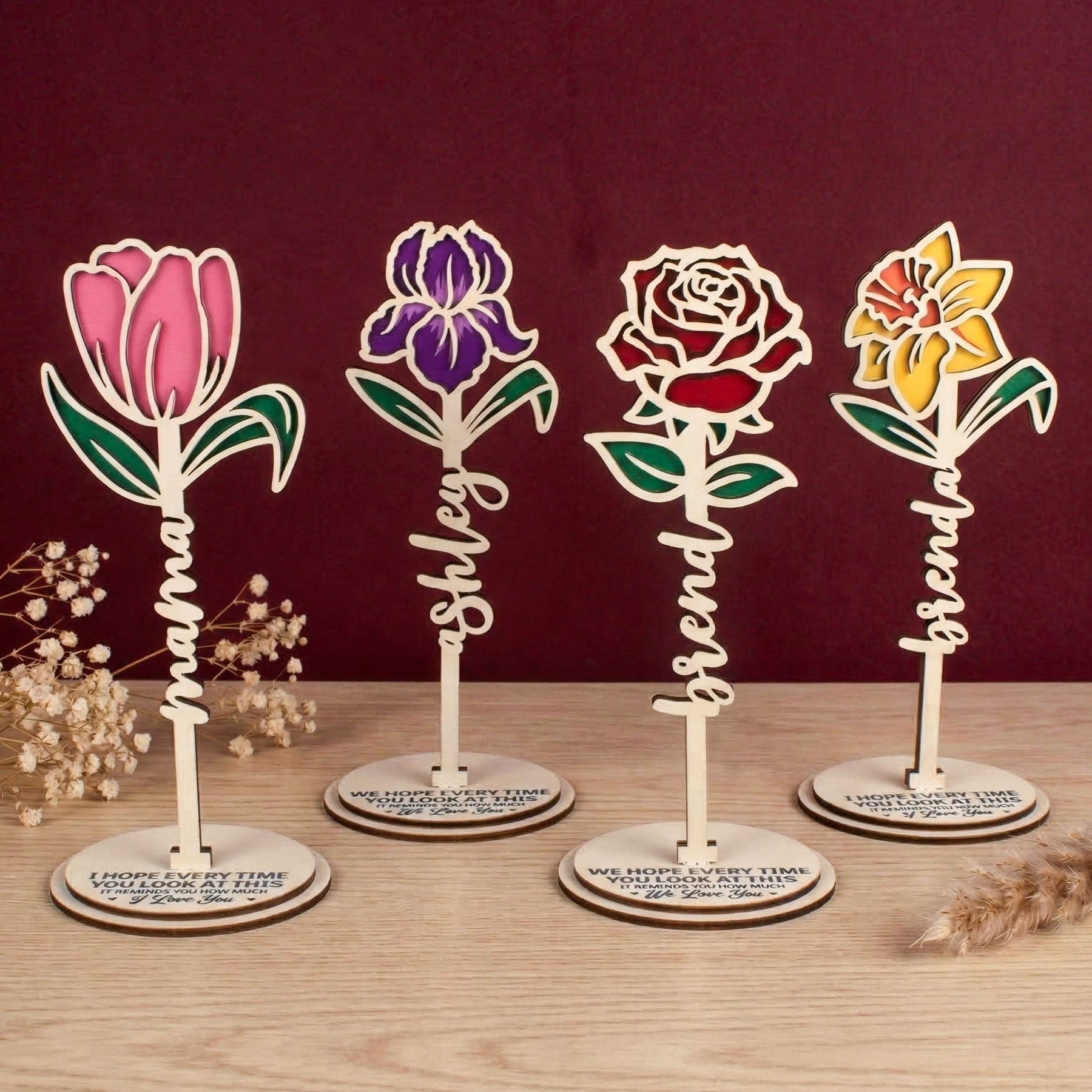 It Reminds How Much We Love You - Custom Wooden Flower
