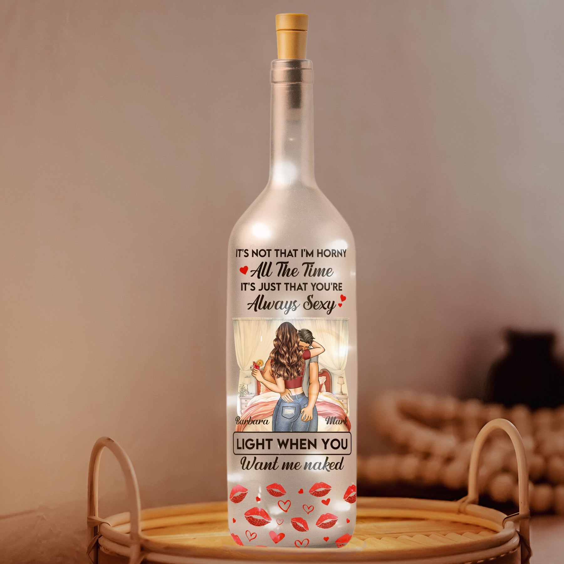 It's Not That I'm Horny All The Time - Naughty Gifts For Couples - Personalized Bottle Lamp