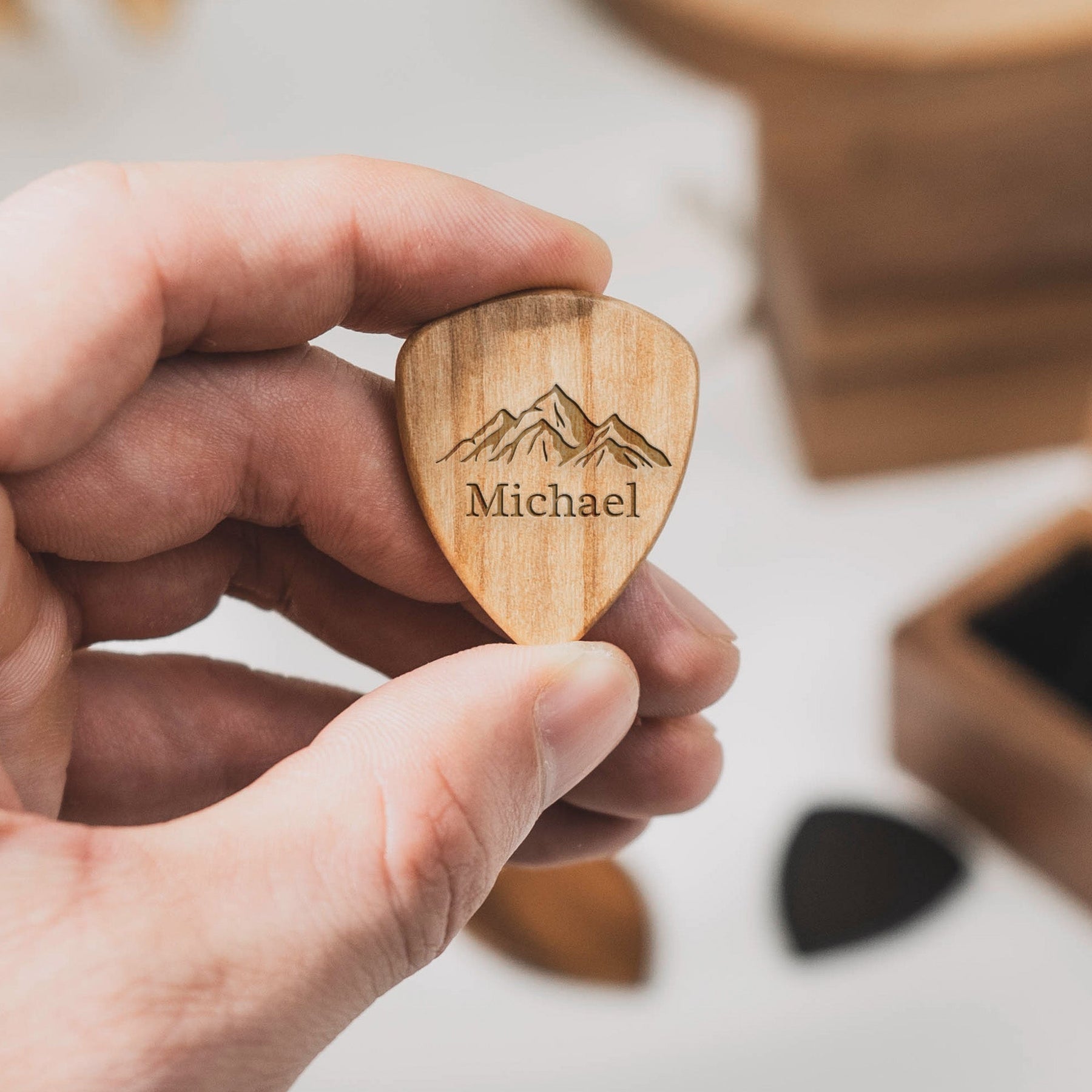Just A Boy Who Loves Guitars - Personalized Wooden Guitar Pick Box