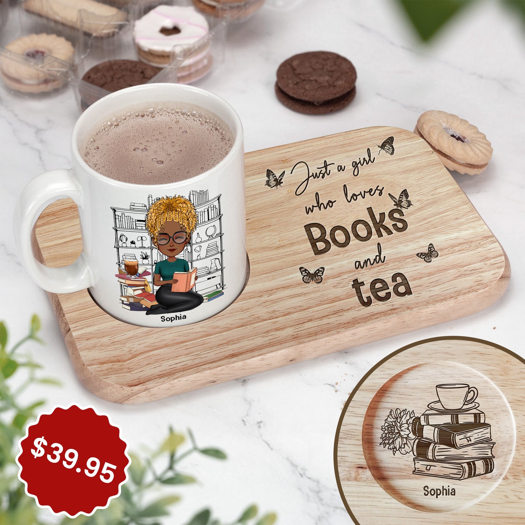 Just A Girl Who Loves Books And Coffee - Custom Gift Set