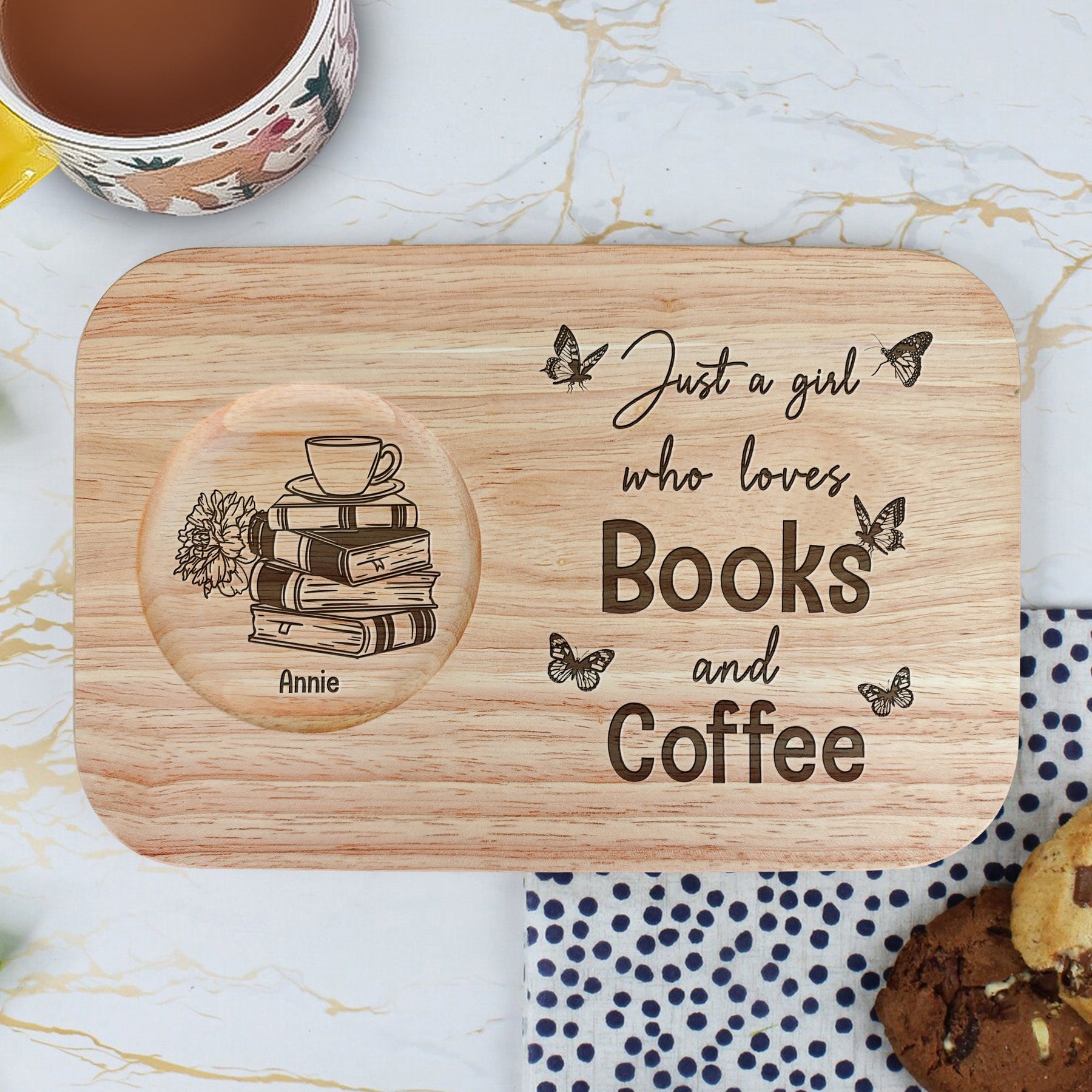 Just A Girl Who Loves Books And Coffee - Custom Gift Set