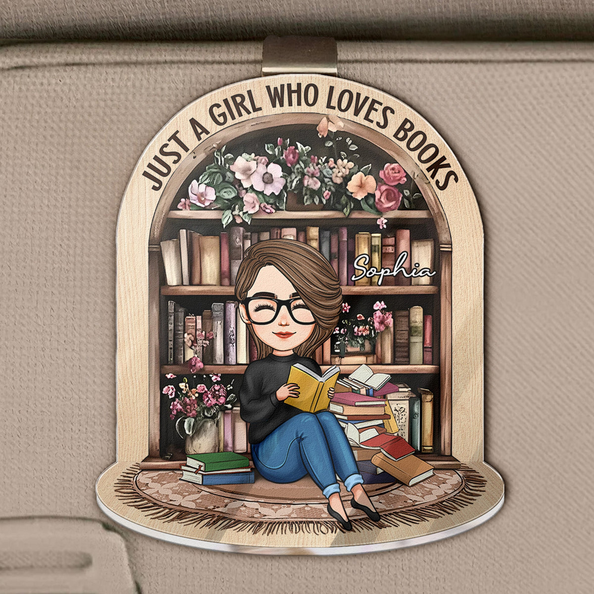 Just A Girl Who Loves Books - Personalized Acrylic Visor Clip