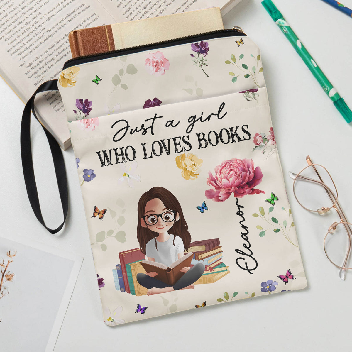 Just A Girl Who Loves Books - Personalized Book Sleeve