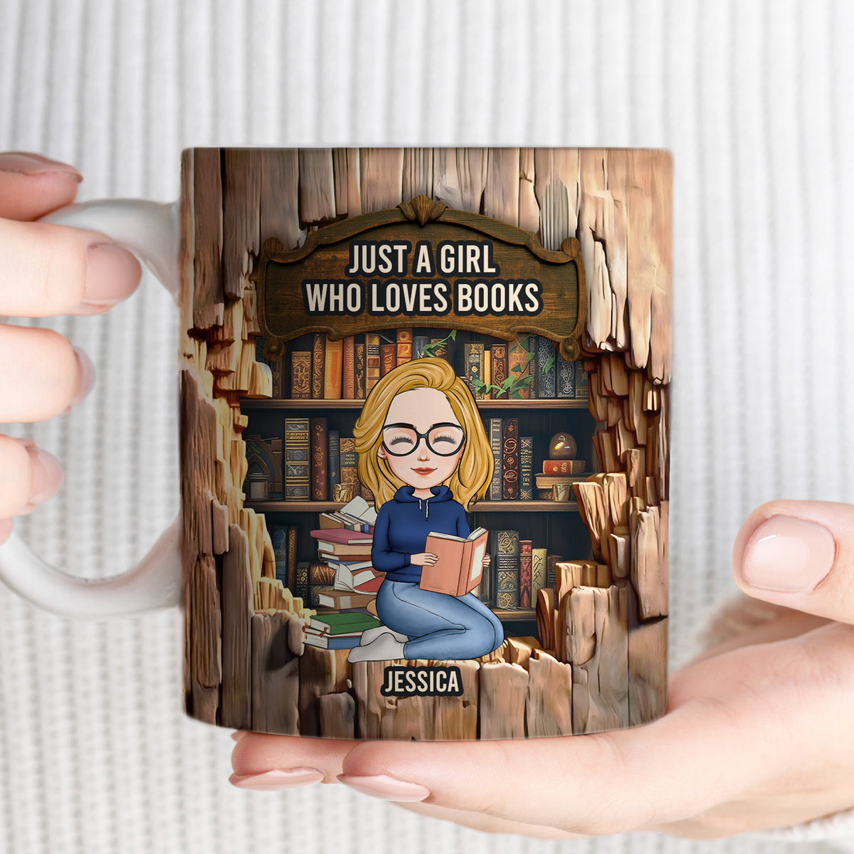 Just A Girl Who Loves Books - Personalized Mug - Gift For Daughter