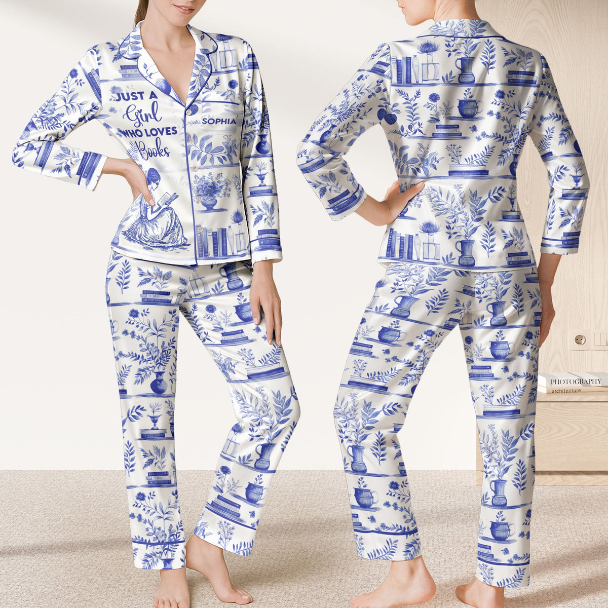 Just A Girl Who Loves Books - Personalized Satin Pajama Set
