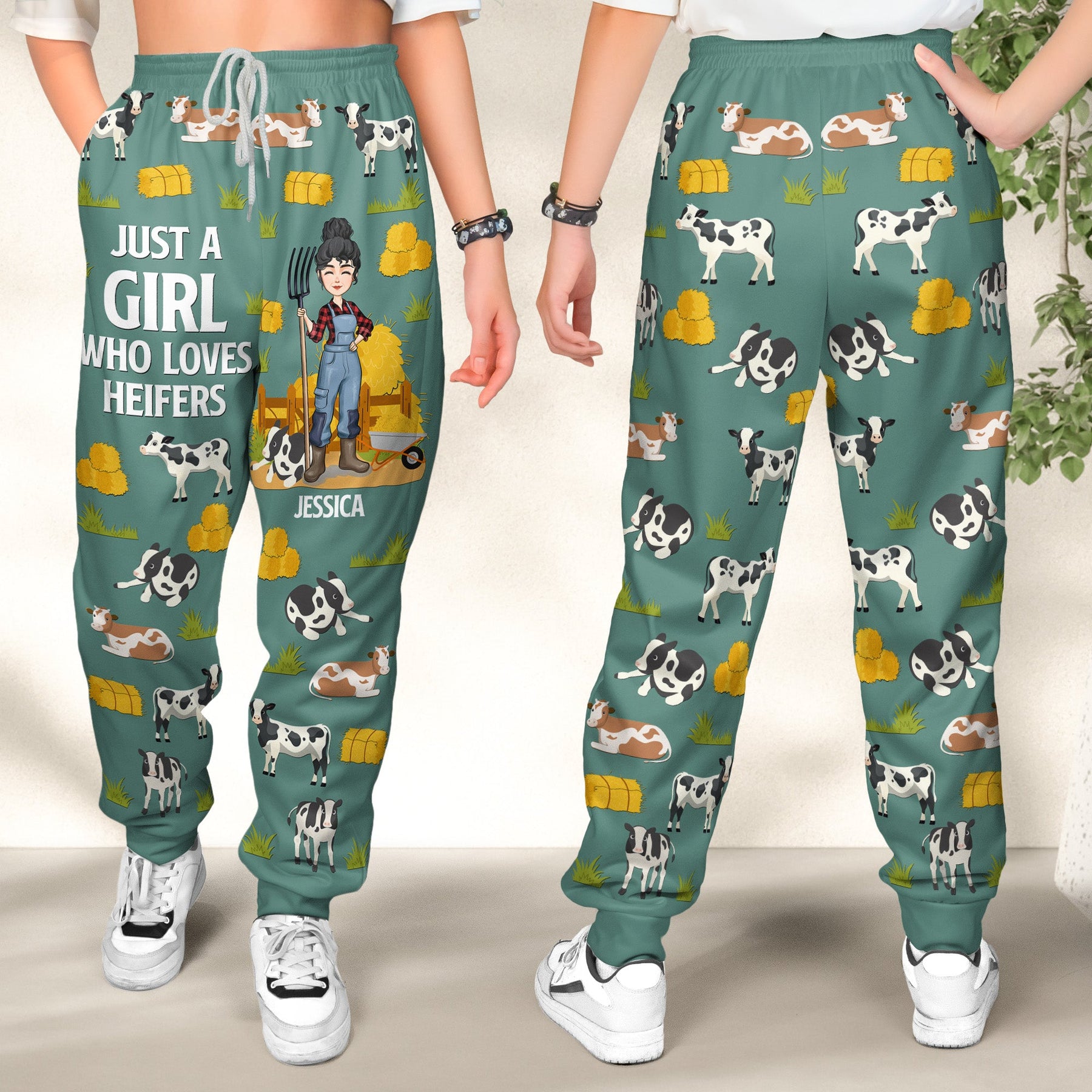 Just A Girl Who Loves Heifers - Personalized Sweatpants