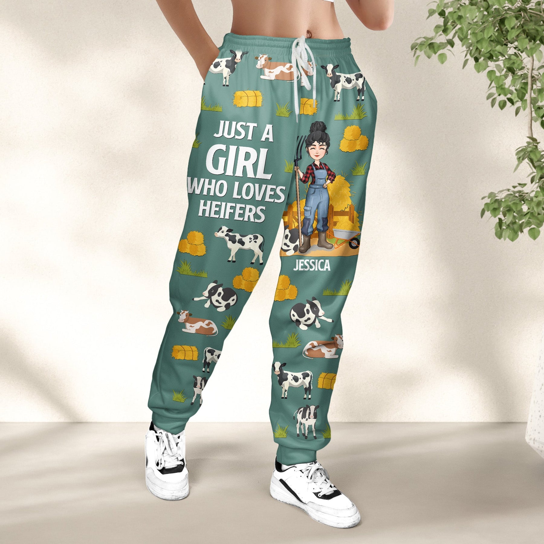 Just A Girl Who Loves Heifers - Personalized Sweatpants