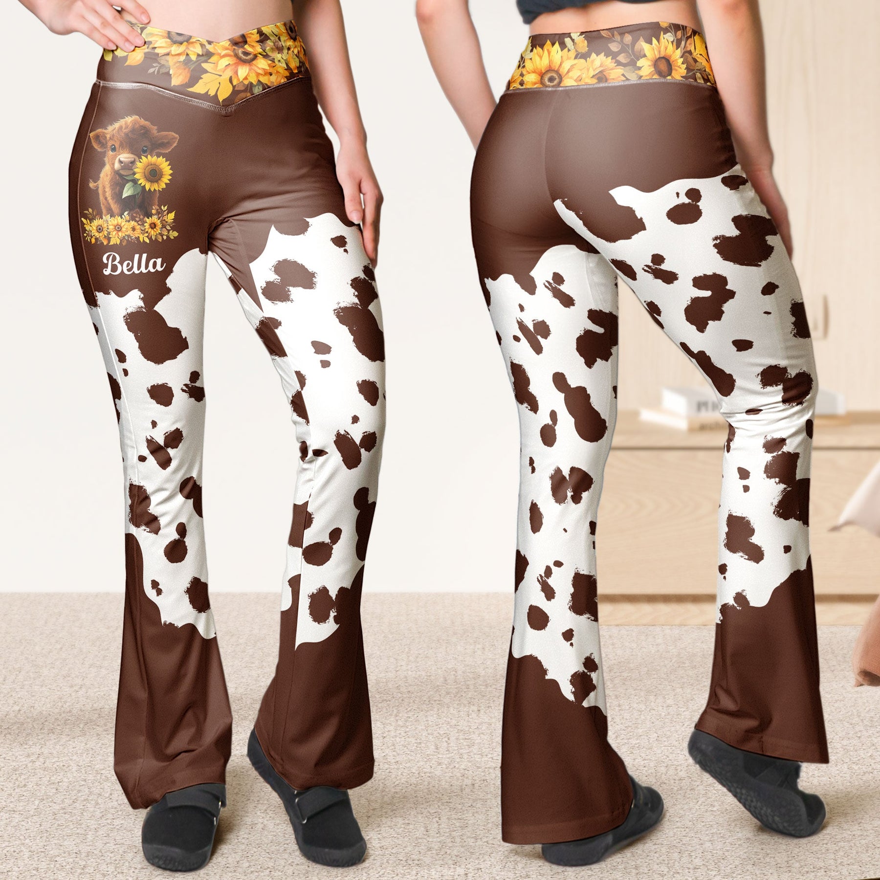 Just A Girl Who Loves Highland Cows - Personalized Flare Leggings