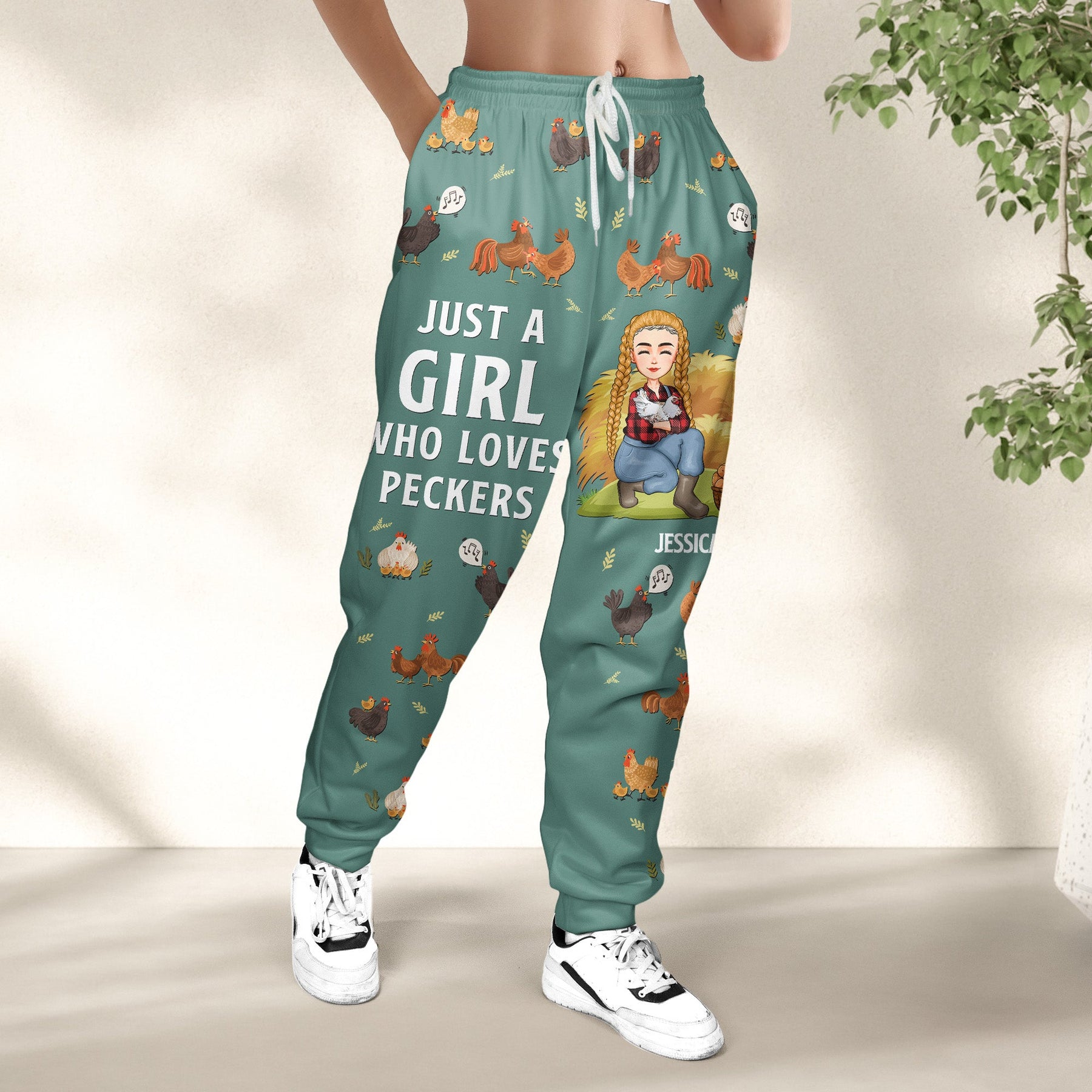 Just A Girl Who Loves Peckers - Personalized Sweatpants - Gift For Daughter