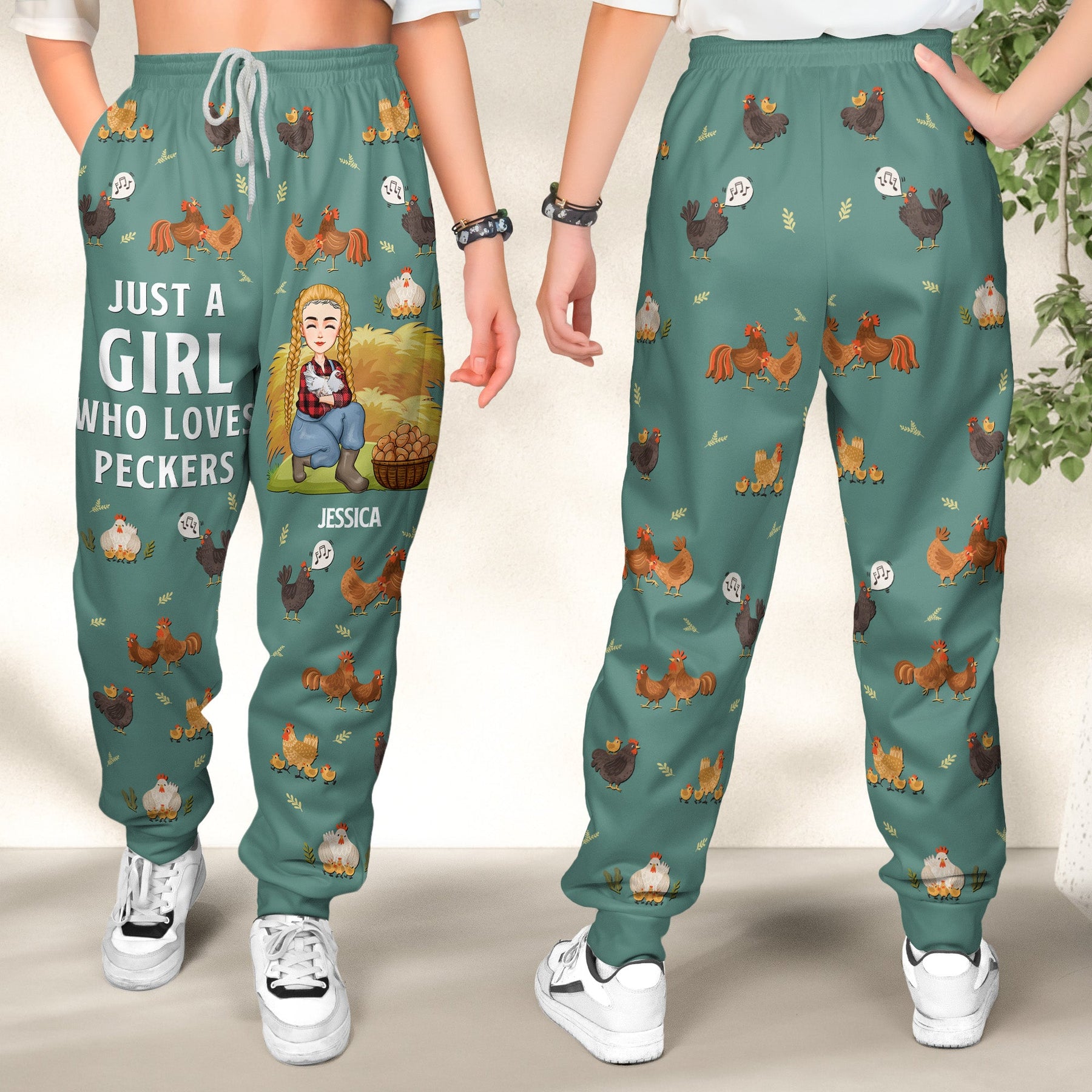 Just A Girl Who Loves Peckers - Personalized Sweatpants - Gift For Daughter