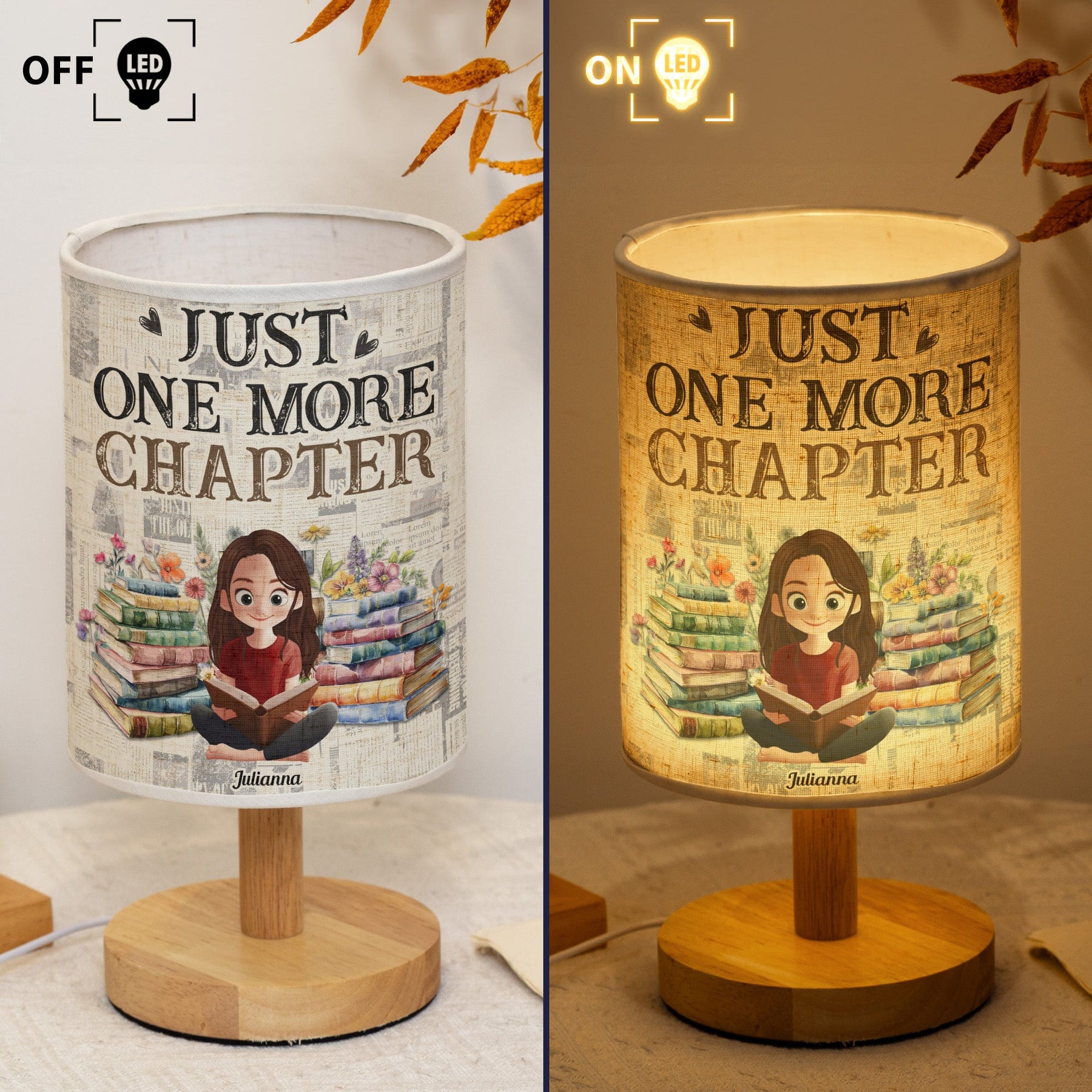 Just One More Chapter - Personalized Fabric Lamp