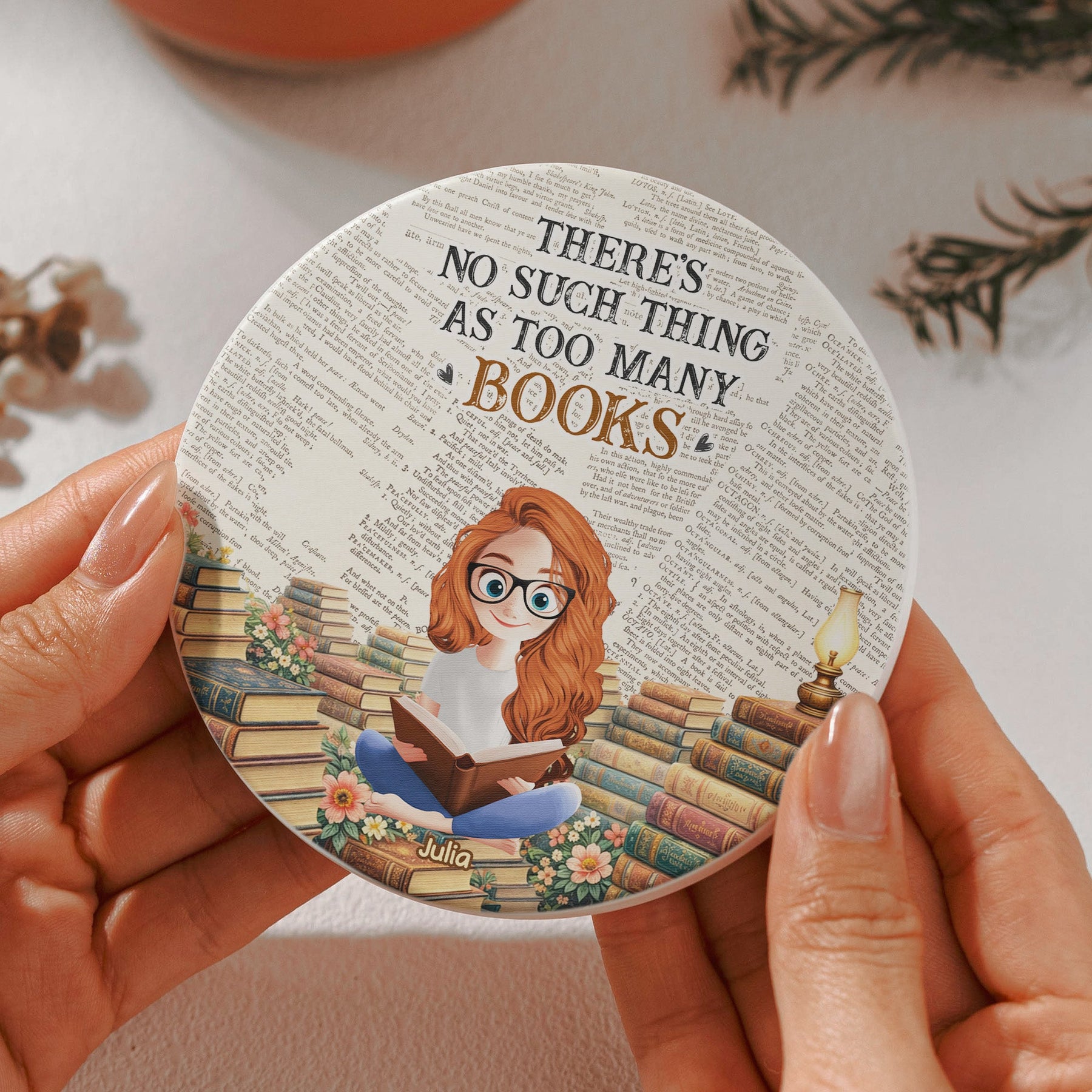 Just A Girl Who Loves Reading Books - For Book Lovers Club - Personalized Coaster
