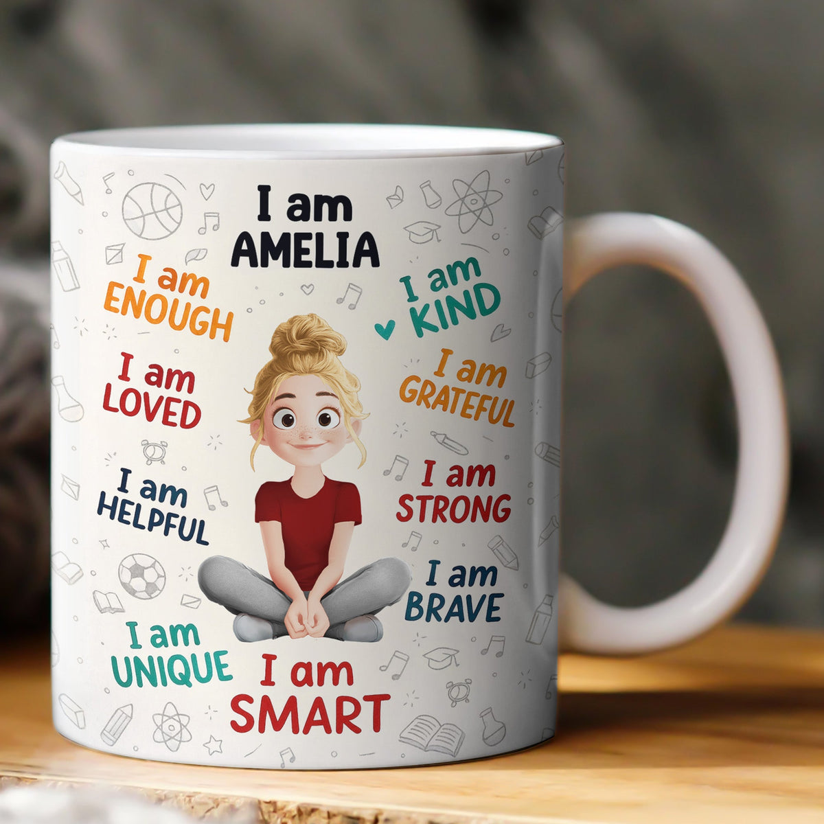 Kid Affirmation Cute Cartoon - Personalized Mug