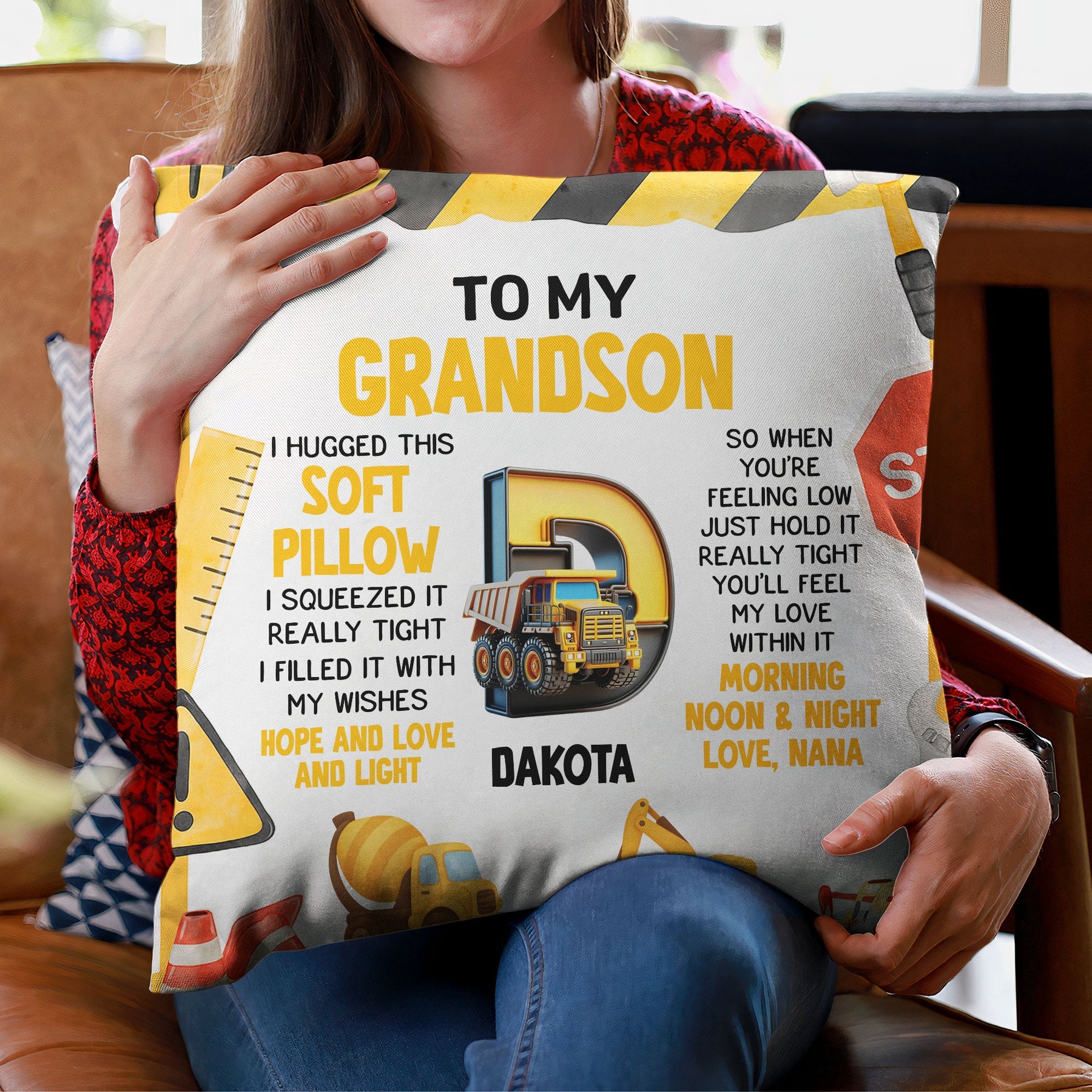 Kid Alphabet Hug This - Personalized Pillow (Insert Included)