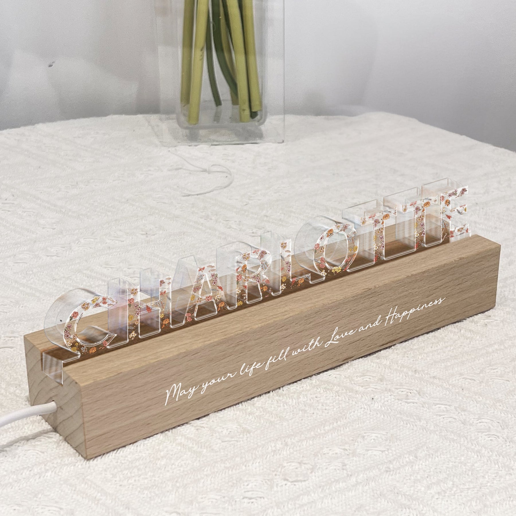 Kid Floral Name - Personalized LED Night Light