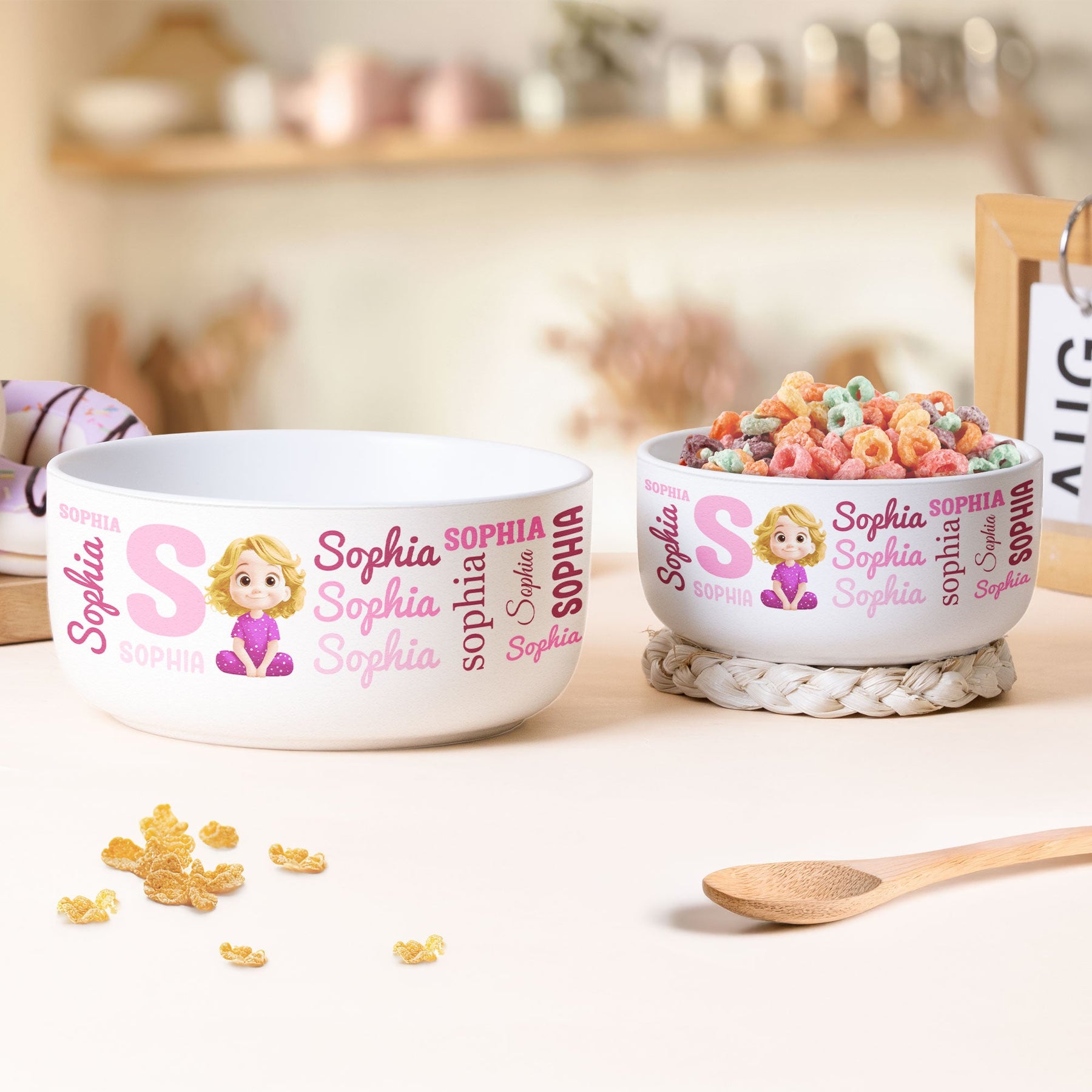 Kid Name Pattern - Personalized Ceramic Bowl