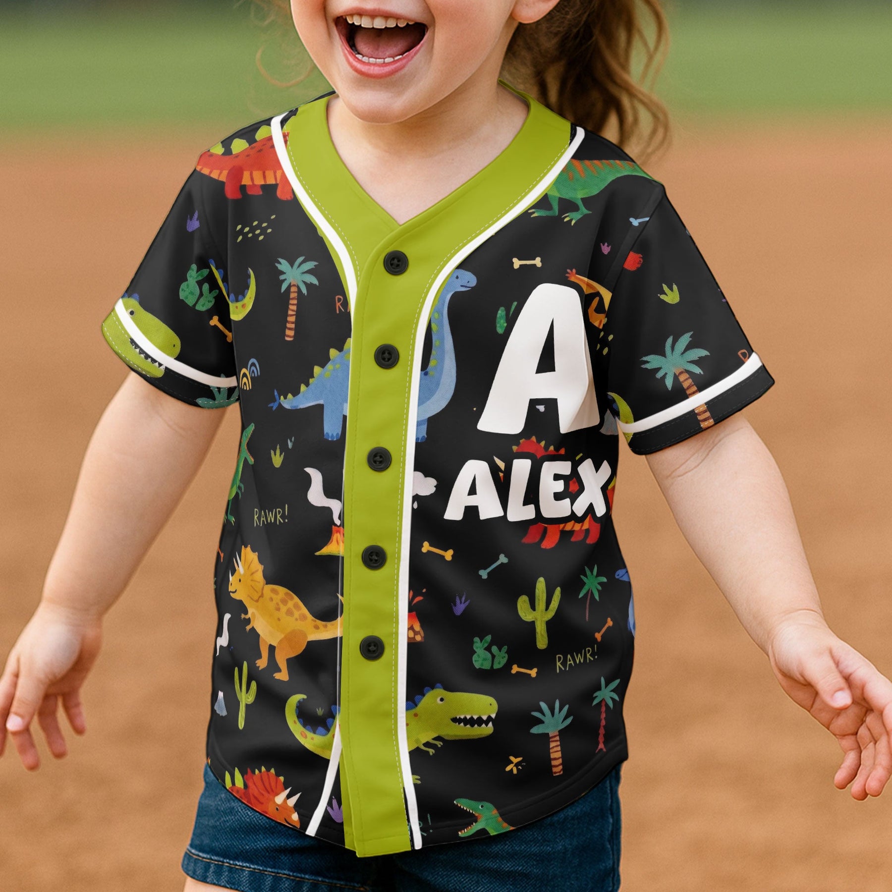 Kid Pattern Custom Name - Personalized Jersey Shirt