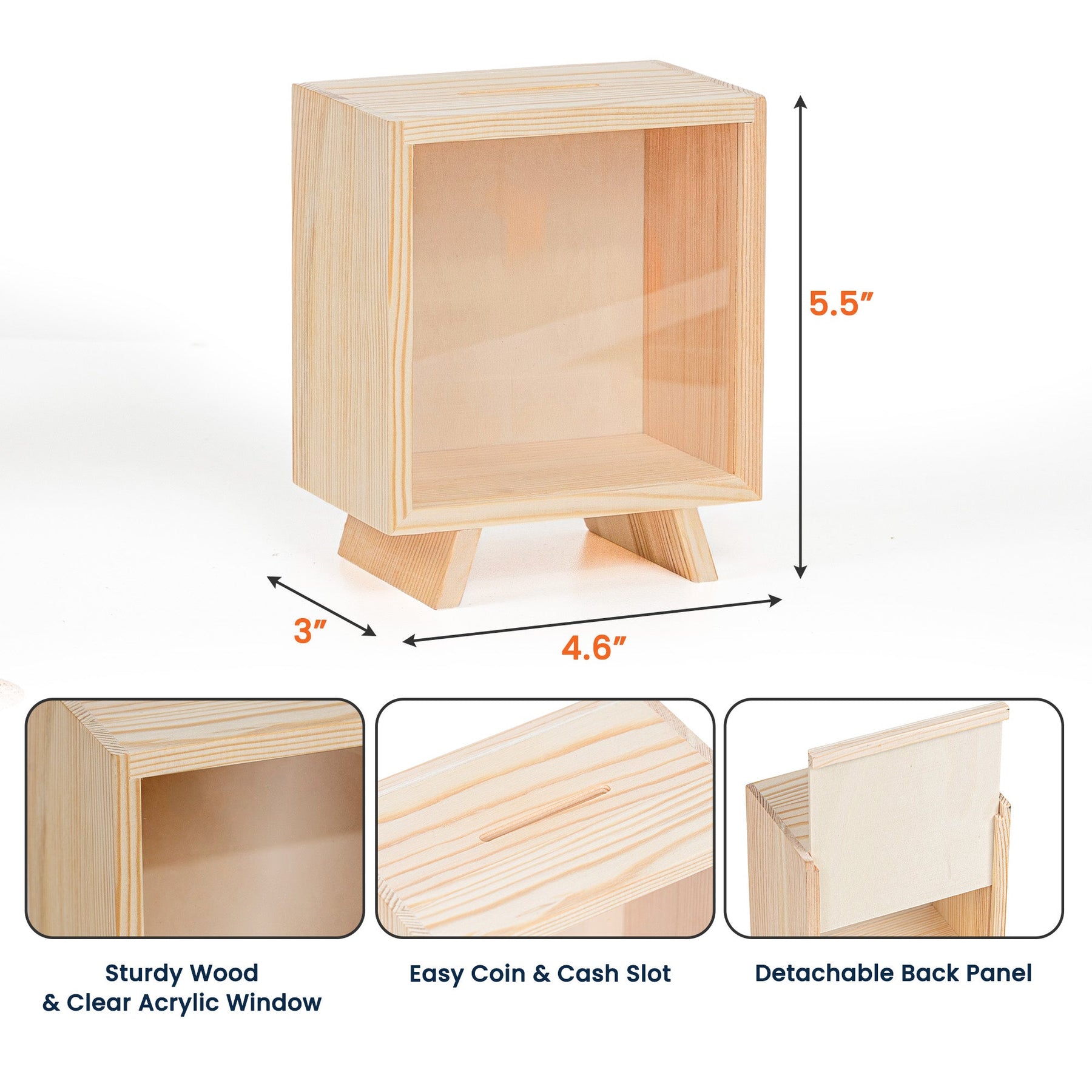 Kid Initial - Personalized Wooden Money Box
