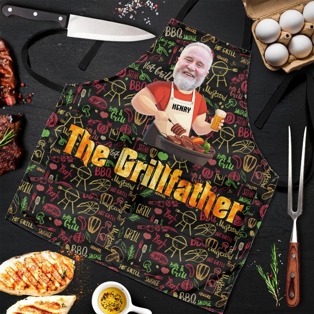 King Of Bbq Grill Master - Personalized Photo Apron