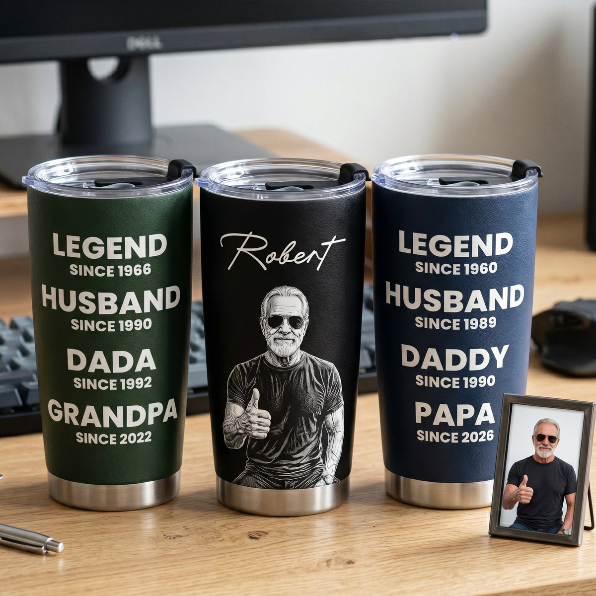 Legend Husband Daddy Grandpa Sketch Art Father's Day Gift For Dad, Husband, Grandpa - Personalized Tumbler Cup