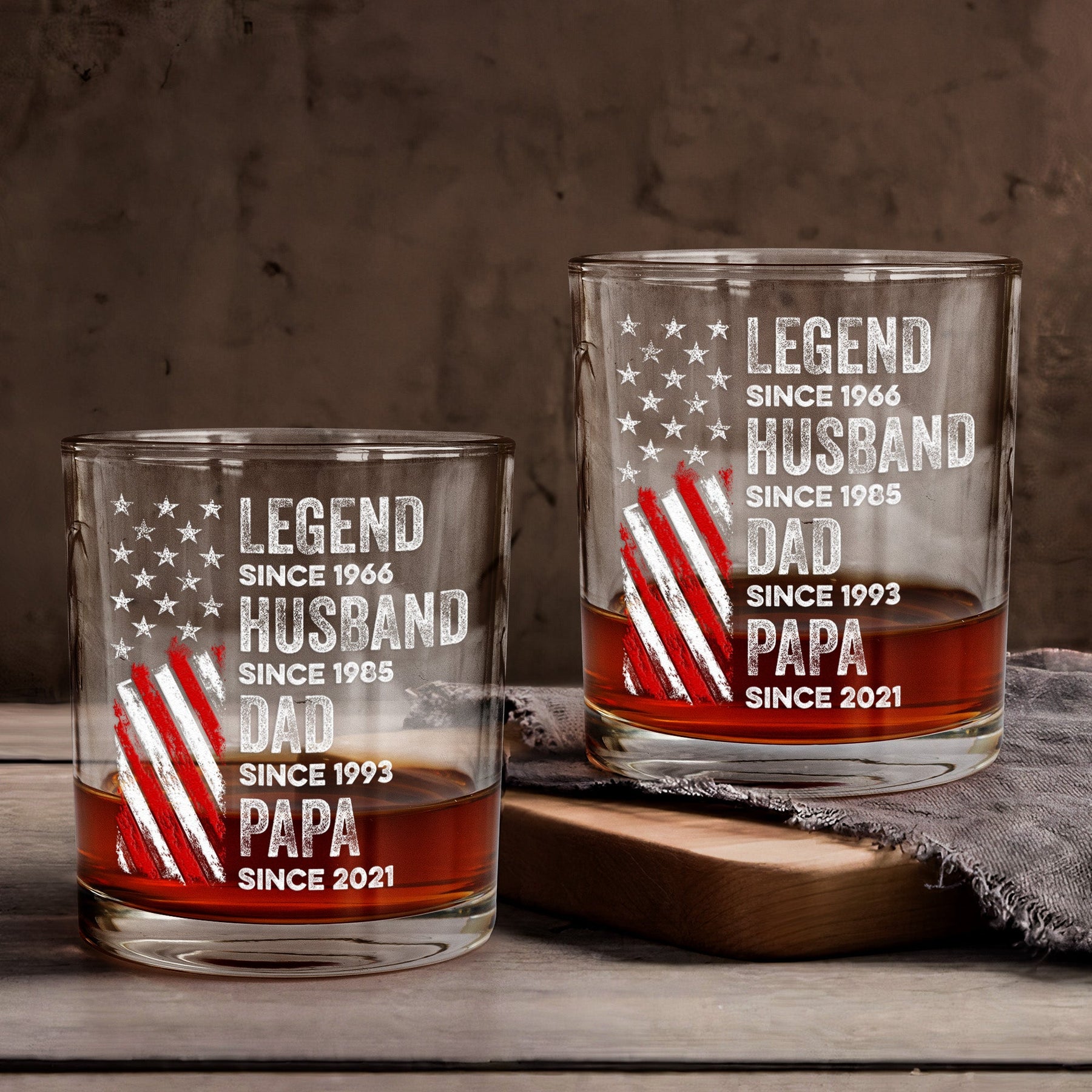 Legend, Husband, Dad And Grandpa - Personalized Whiskey Glass