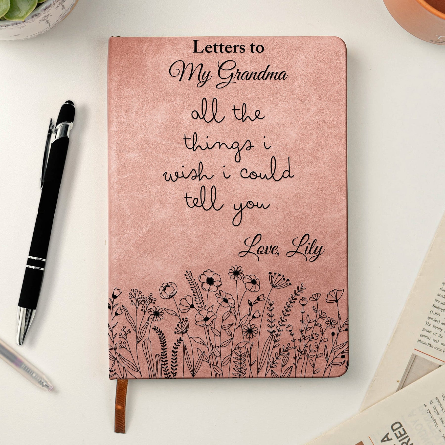 Letter To Loved One Grief & Remembrance Book - Memorial Journal - Personalized Leather Journal