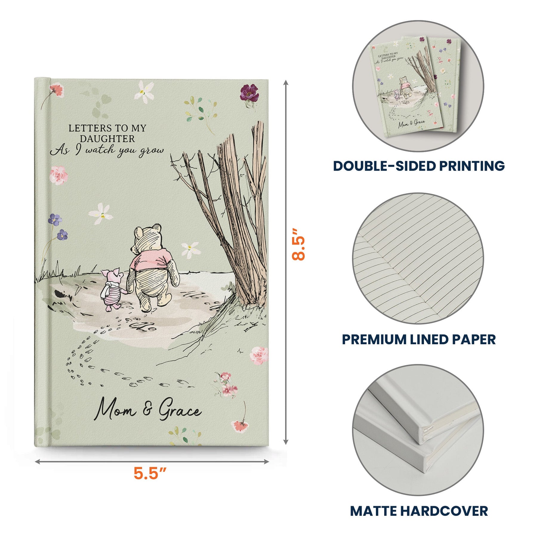 Letters To My Daughter As I Watch You Grow - Personalized Journal