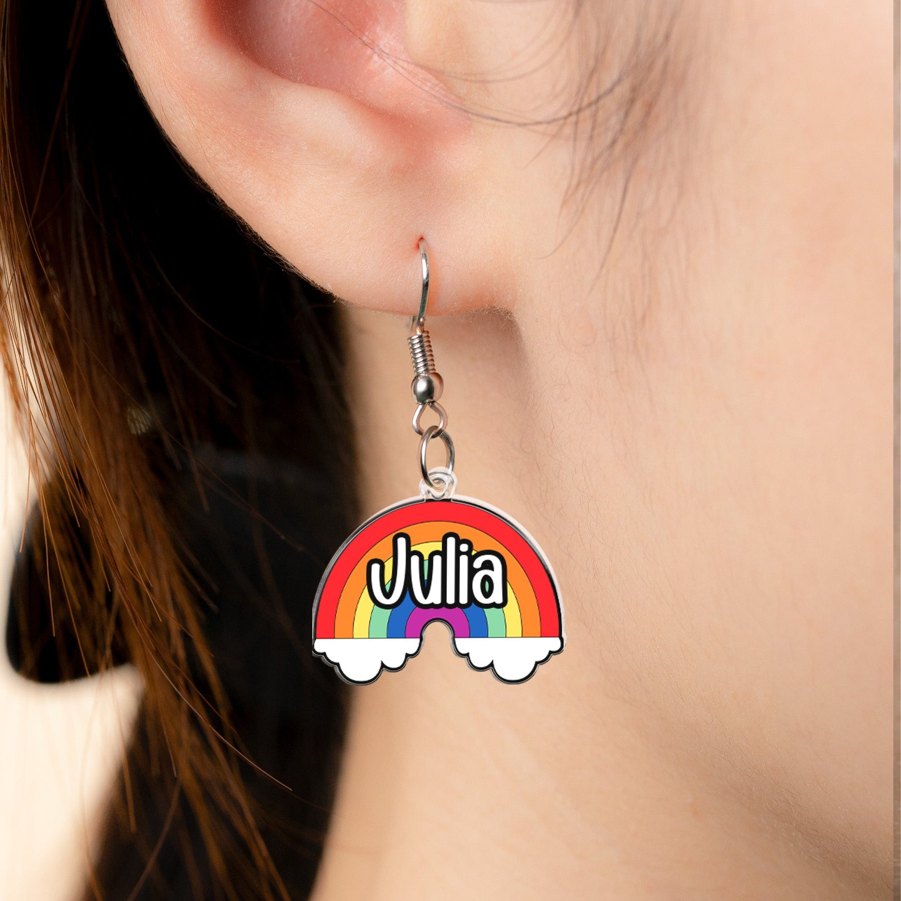 LGBTQ+ Pride Flag - Personalized Acrylic Earrings