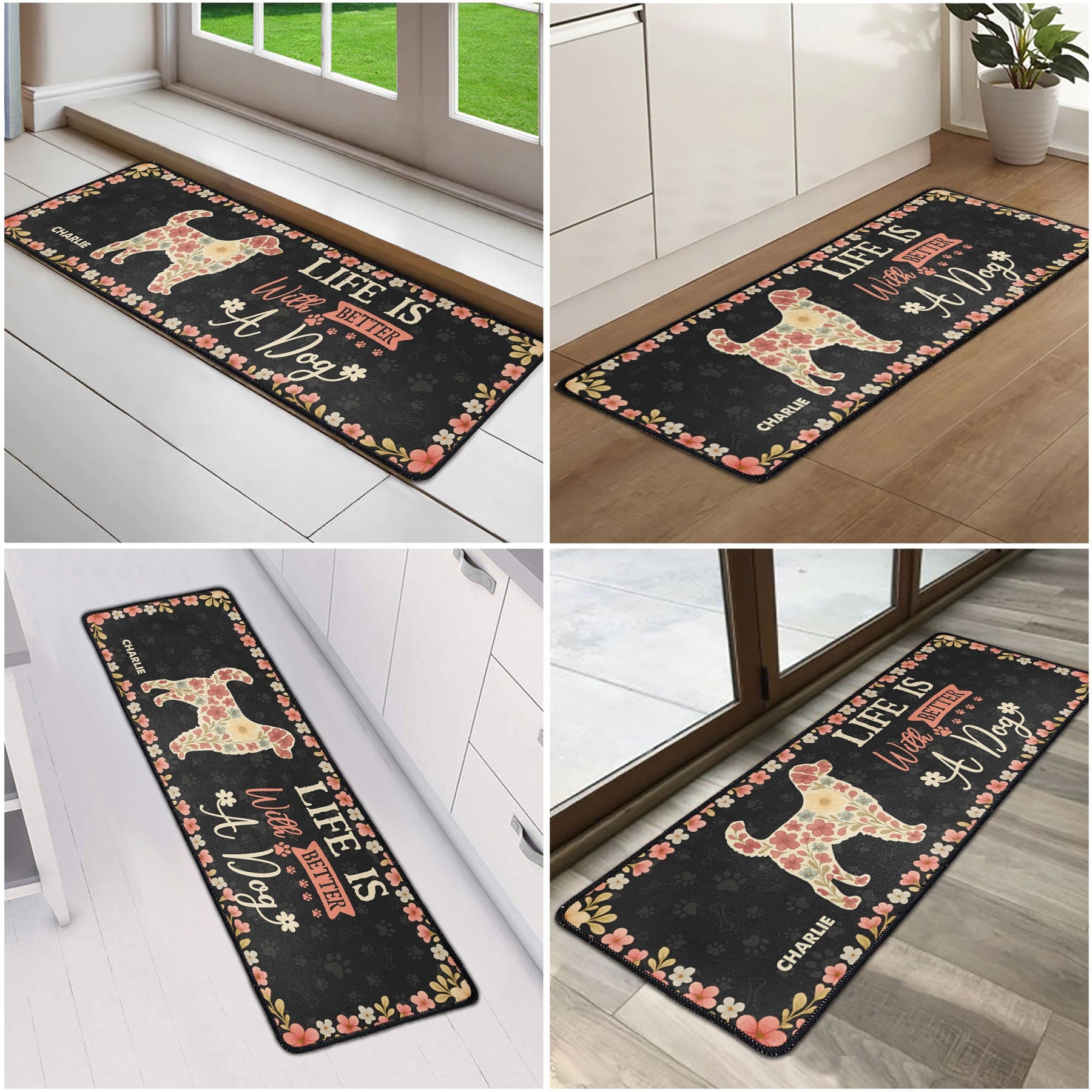 Life Is Better With Dogs - Personalized Runner Rug