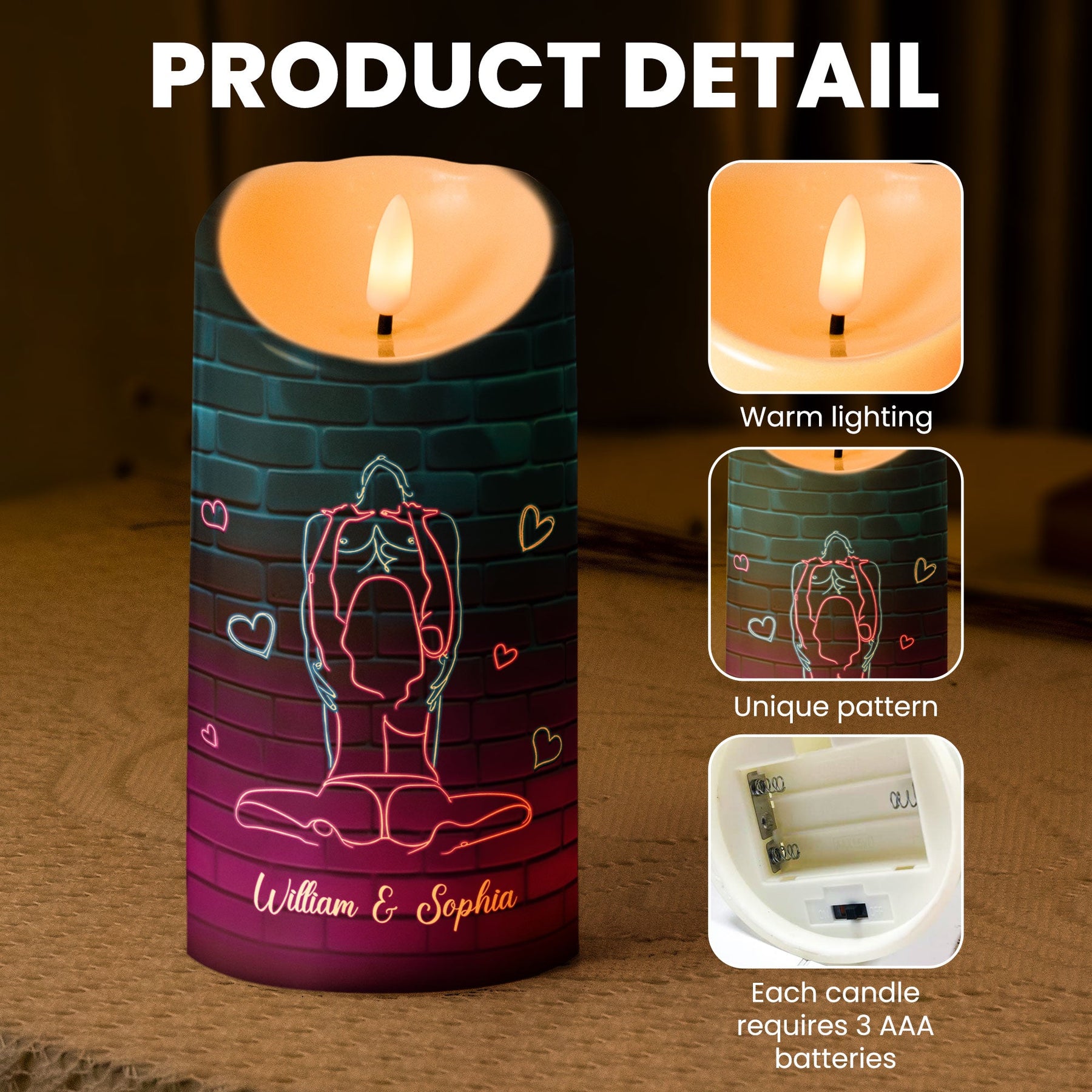 Light When You Want Me BJ - Naughty Gifts For Couples - Personalized LED Candle