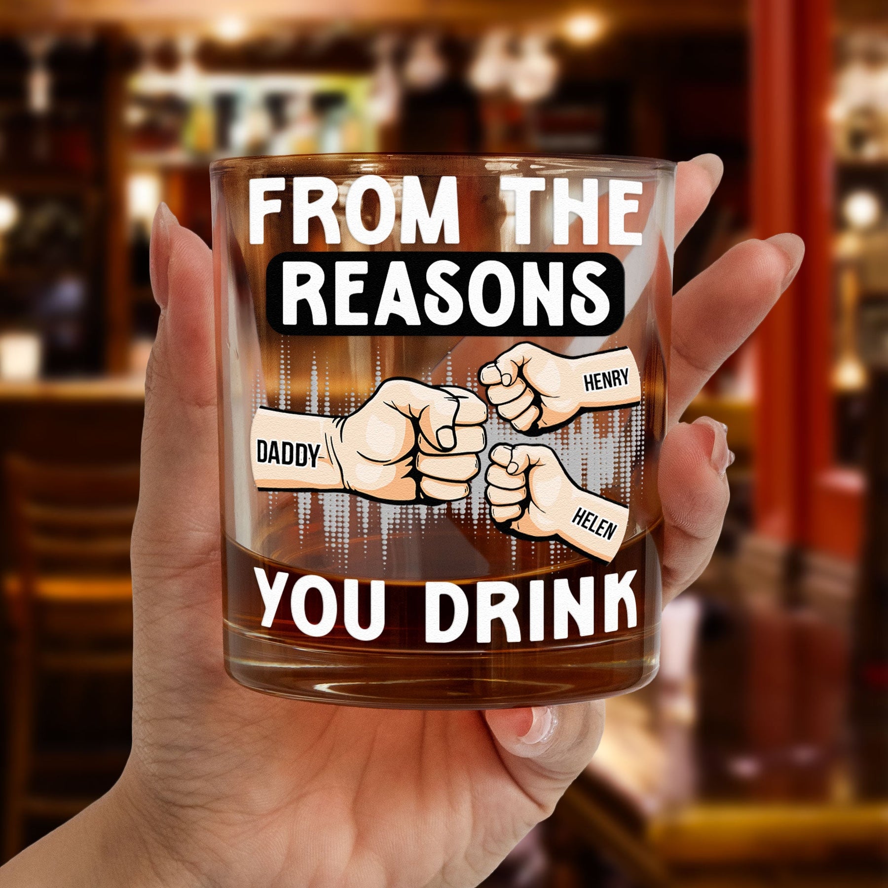 Look At You Landing Our Mom - Personalized Whiskey Glass