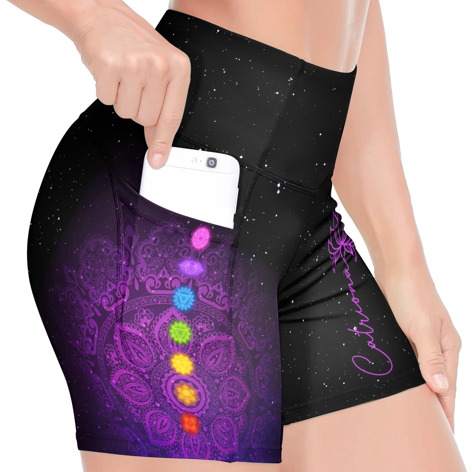 Lotus Charka Yoga Lover - Personalized Women's Workout Shorts