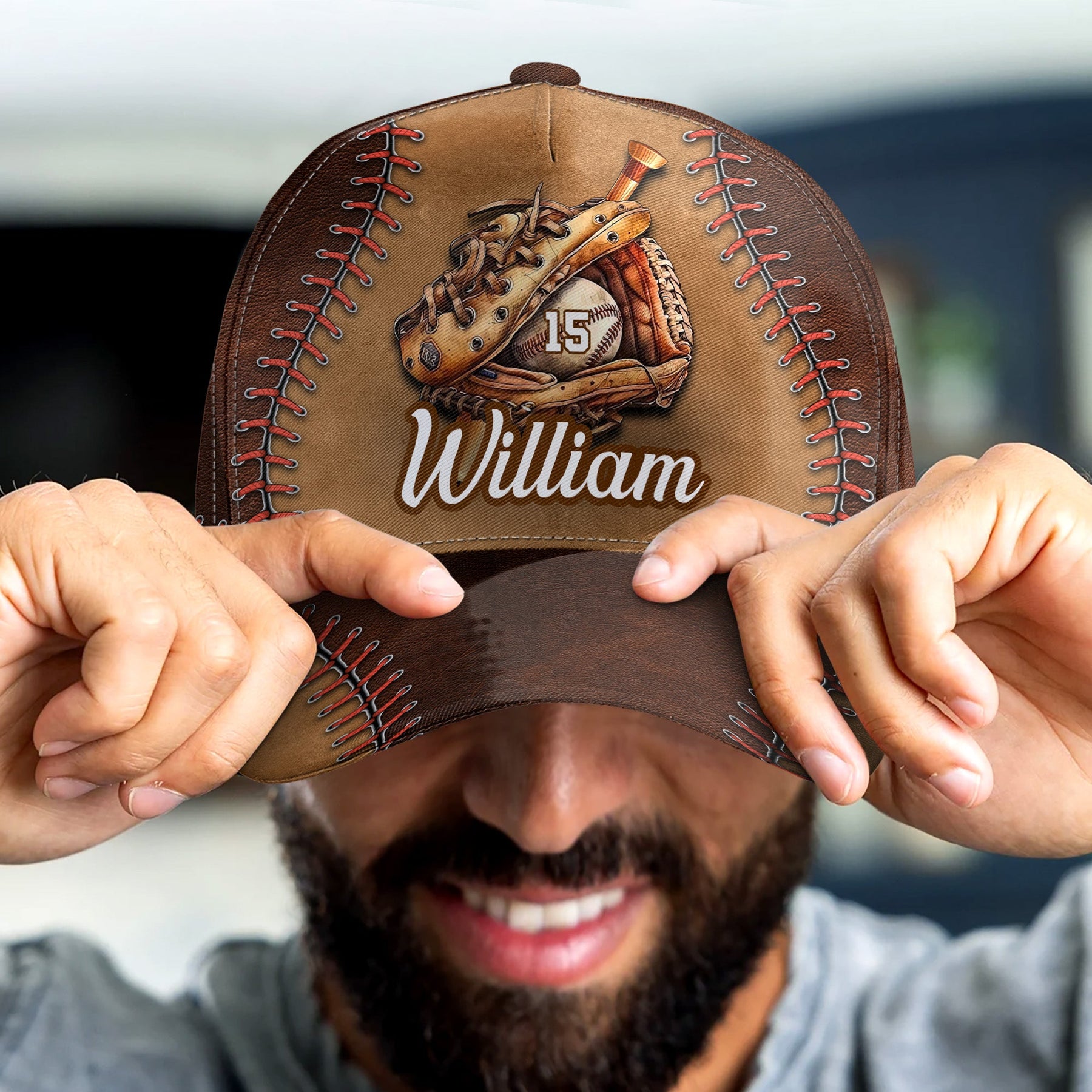 Love Baseball Proud Dad Son Gift For Him - Personalized Classic Cap