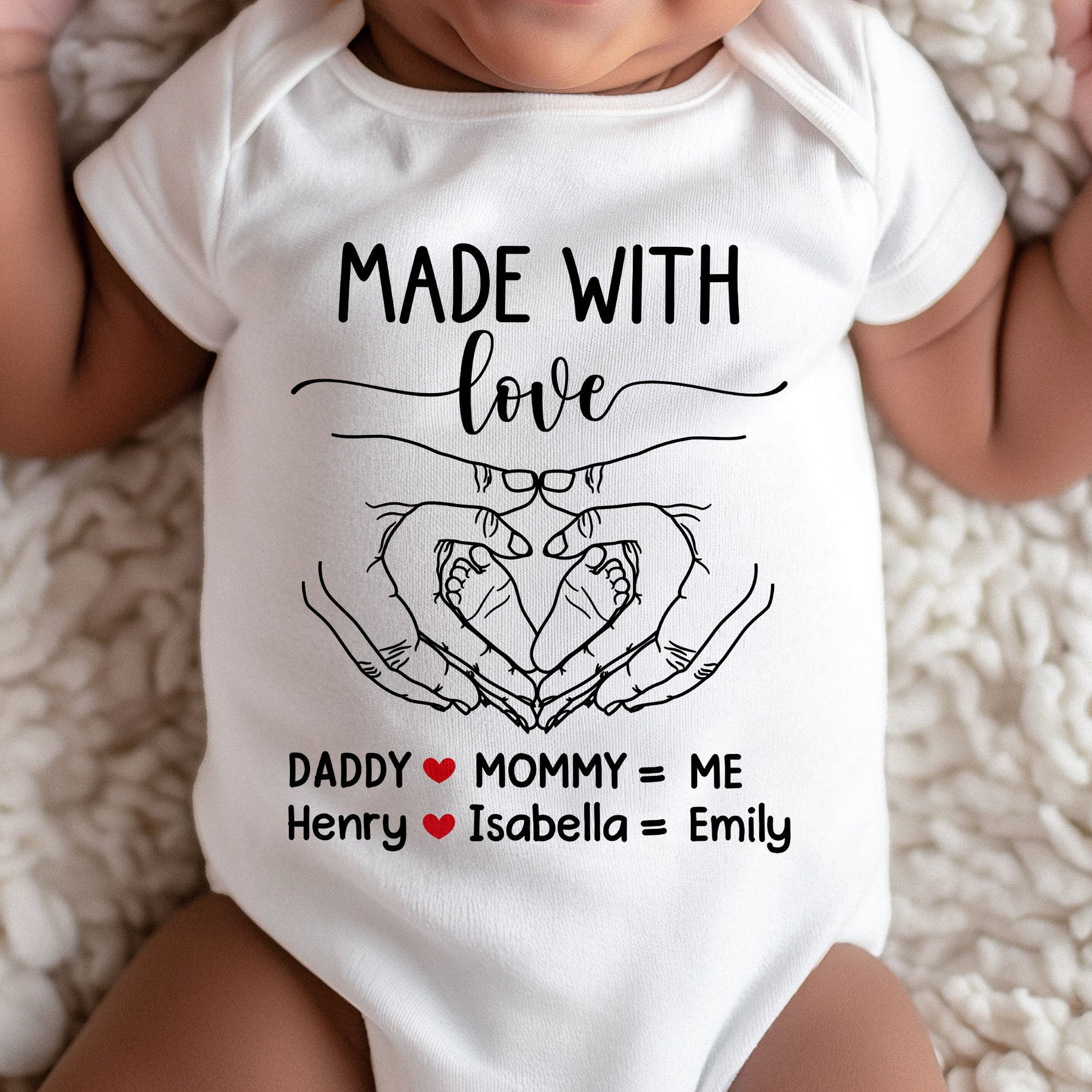 Made With Love - Personalized Baby Bodysuit